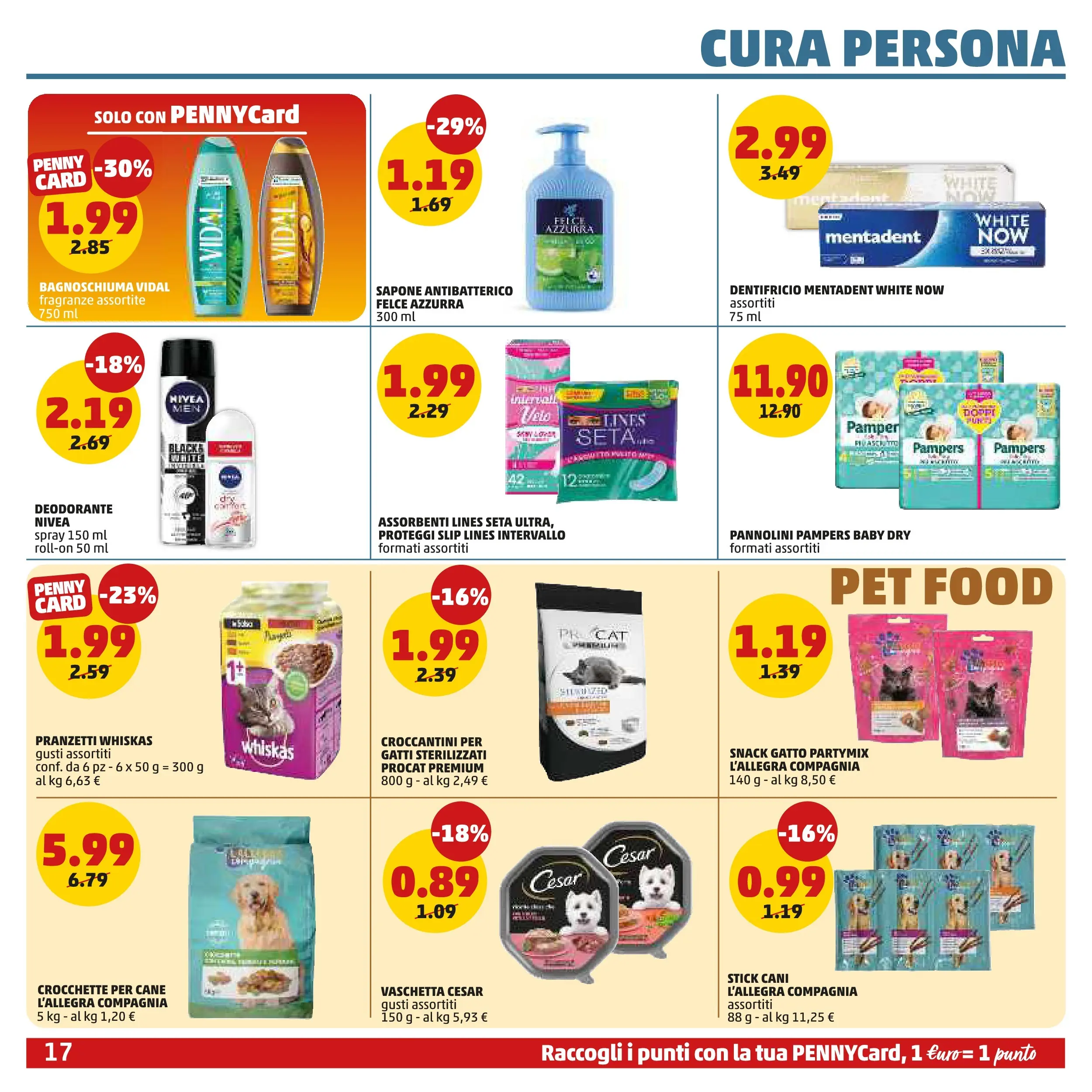 Volantino PENNY dal 28/01/2026 anteprima > (PENNY - Dal 29 gennaio all'8 febbraio) | Pagina: 17 | Prodotti: Pannolini, Bagnoschiuma, Deodorante, Dentifricio