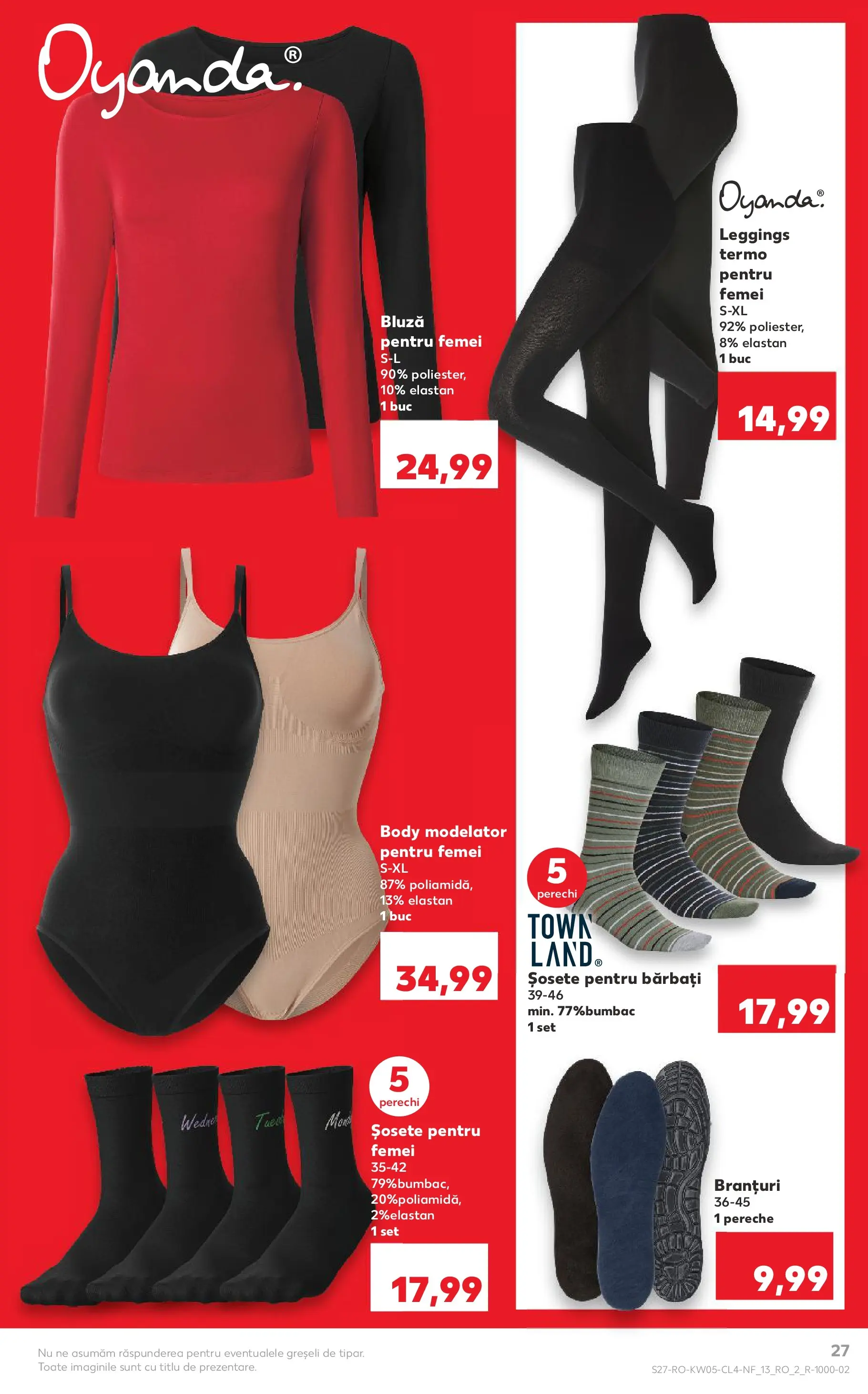 Catalog Kaufland - Domnesti 27.01.2026 - Revista si Oferta | Pagină: 27 | Produse: Body, Bluză, Șosete