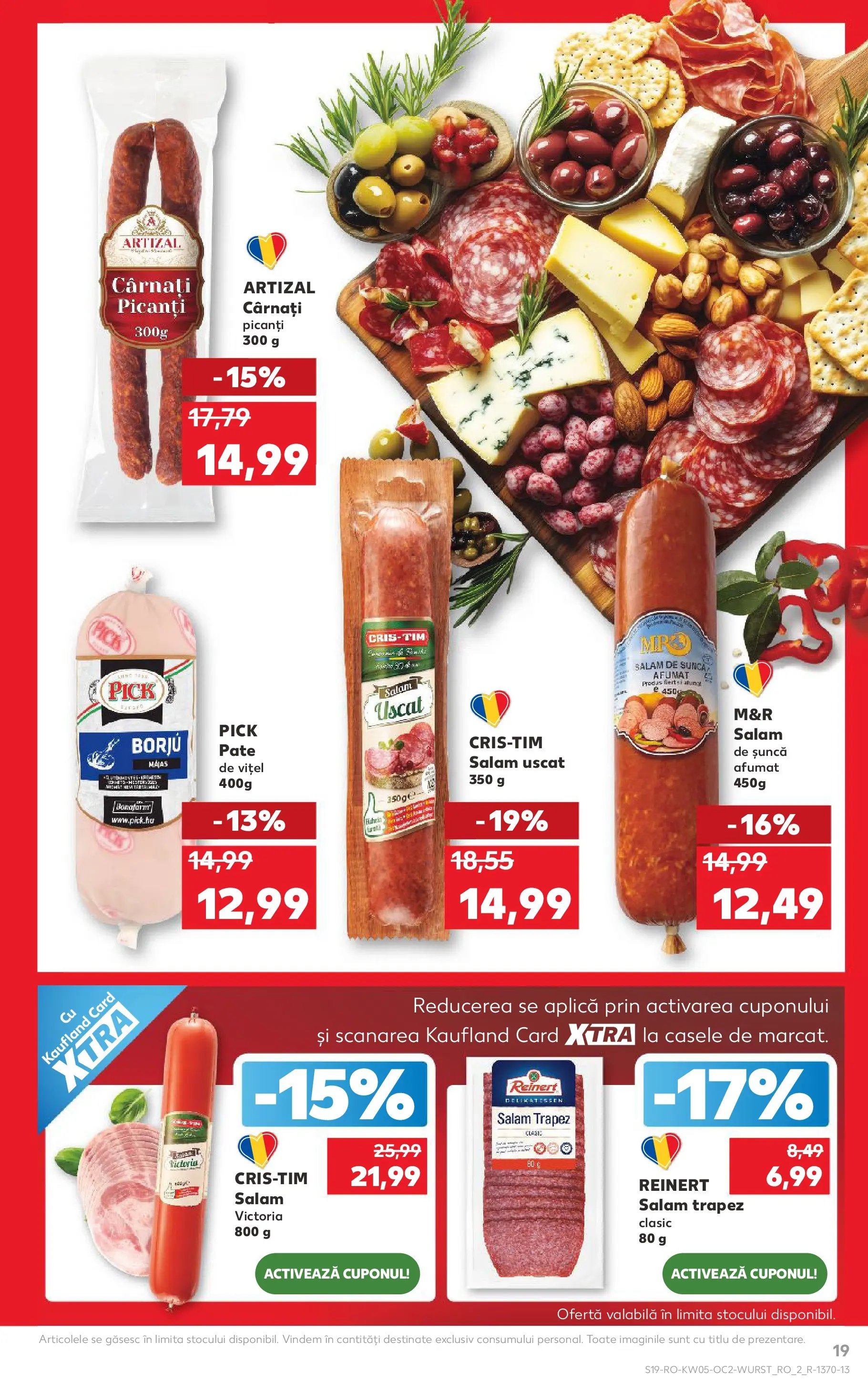 Catalog Kaufland - Slatina 28.01.2026 - Revista si Oferta | Pagină: 19 | Produse: Pate, Salam, Șuncă, Cârnați