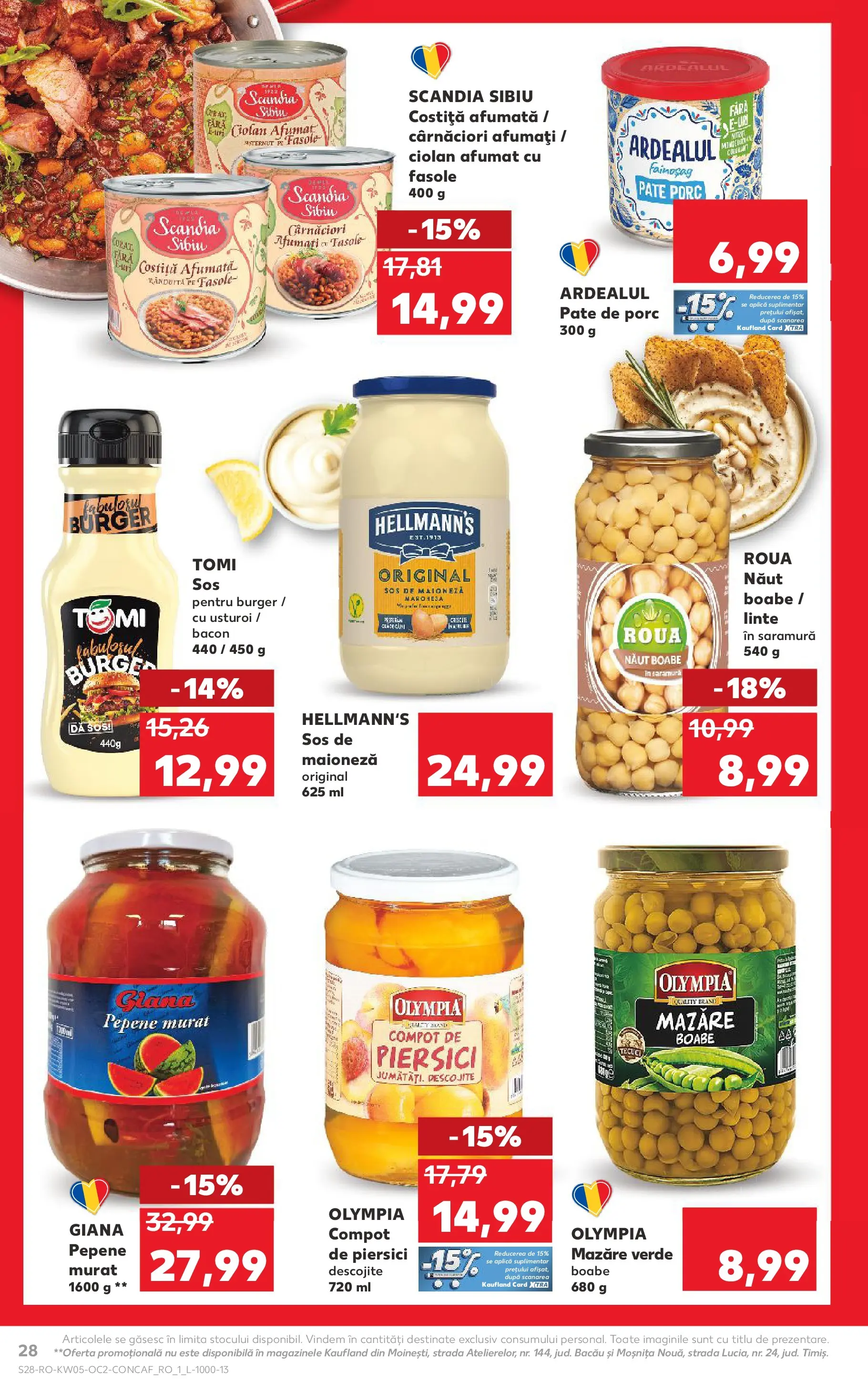 Catalog Kaufland - Domnesti 28.01.2026 - Revista si Oferta | Pagină: 28 | Produse: Bacon, Burger, Maioneză, Sos