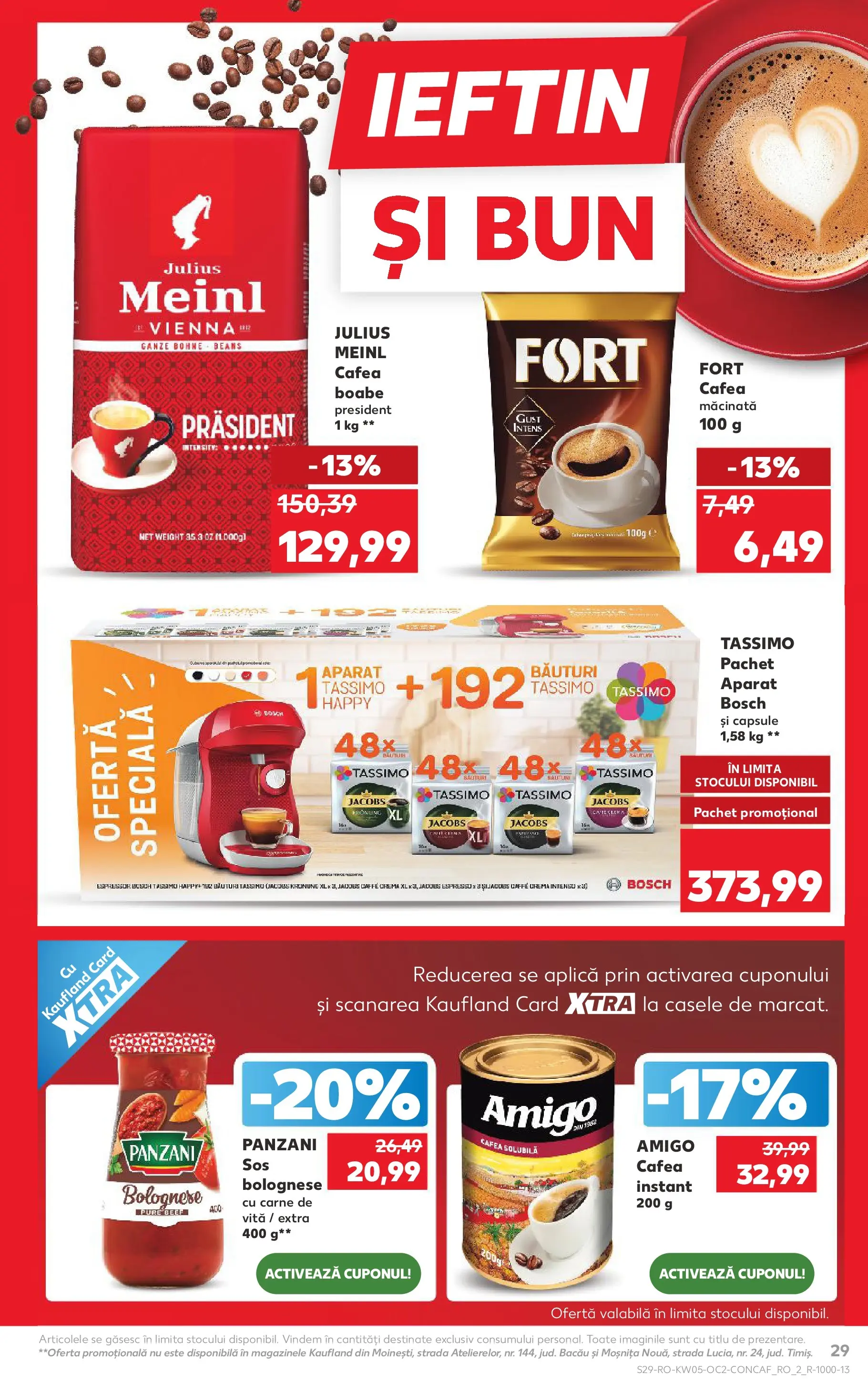 Catalog Kaufland - Domnesti 28.01.2026 - Revista si Oferta | Pagină: 29 | Produse: Espressor, Cafea, Carne De Vită, Sos