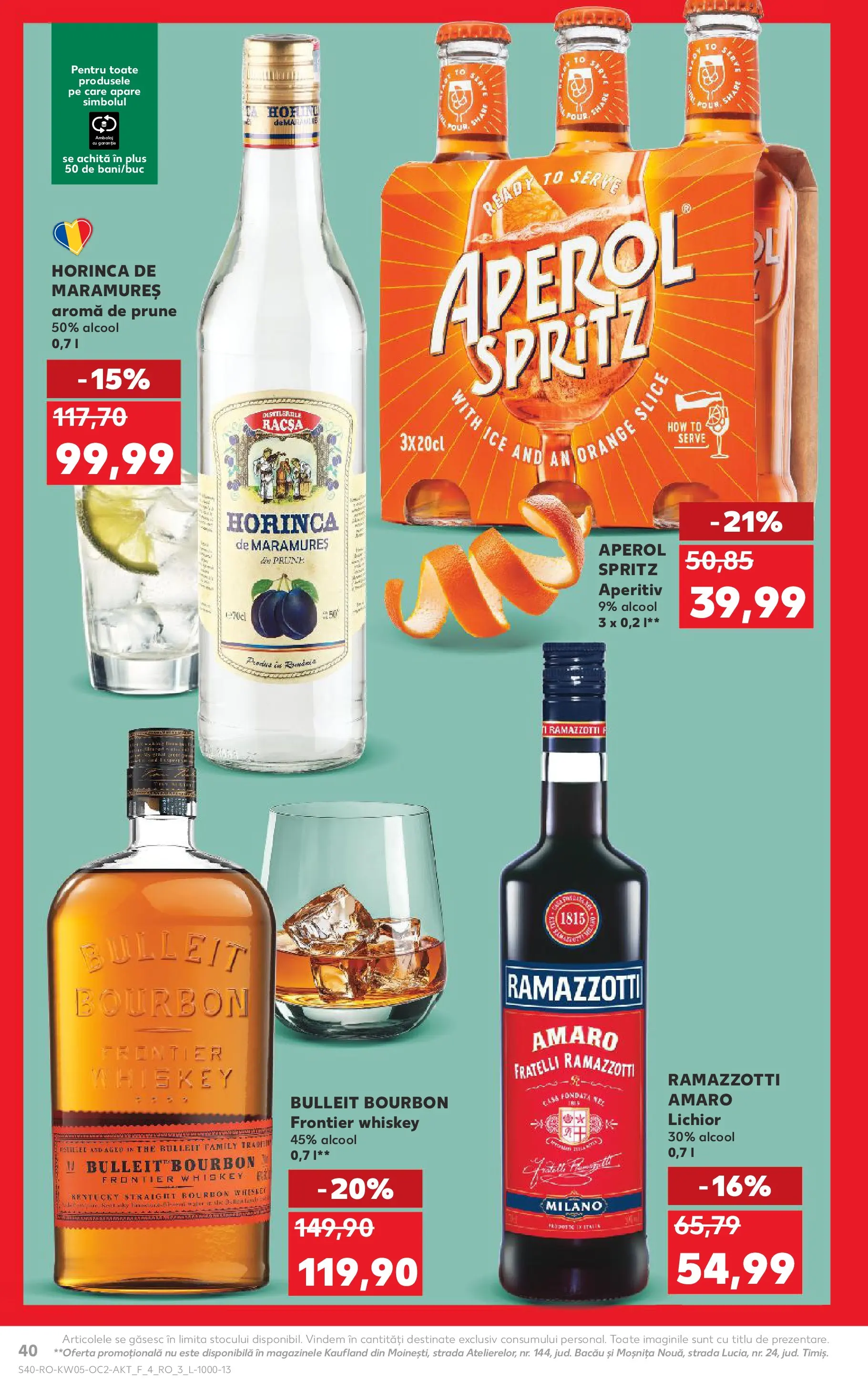 Catalog Kaufland - Domnesti 28.01.2026 - Revista si Oferta | Pagină: 40 | Produse: Lichior, Bourbon, Whiskey, Aperol