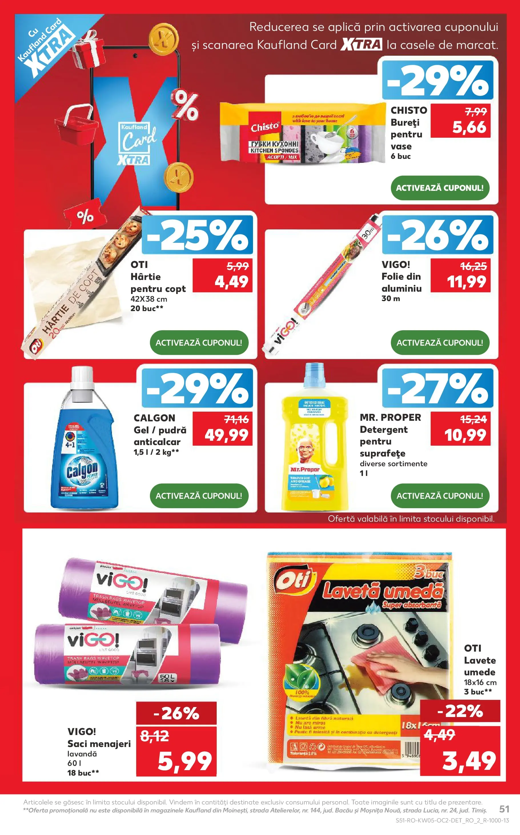 Catalog Kaufland - Domnesti 28.01.2026 - Revista si Oferta | Pagină: 51 | Produse: Saci menajeri, Pudră, Detergent, Lavete