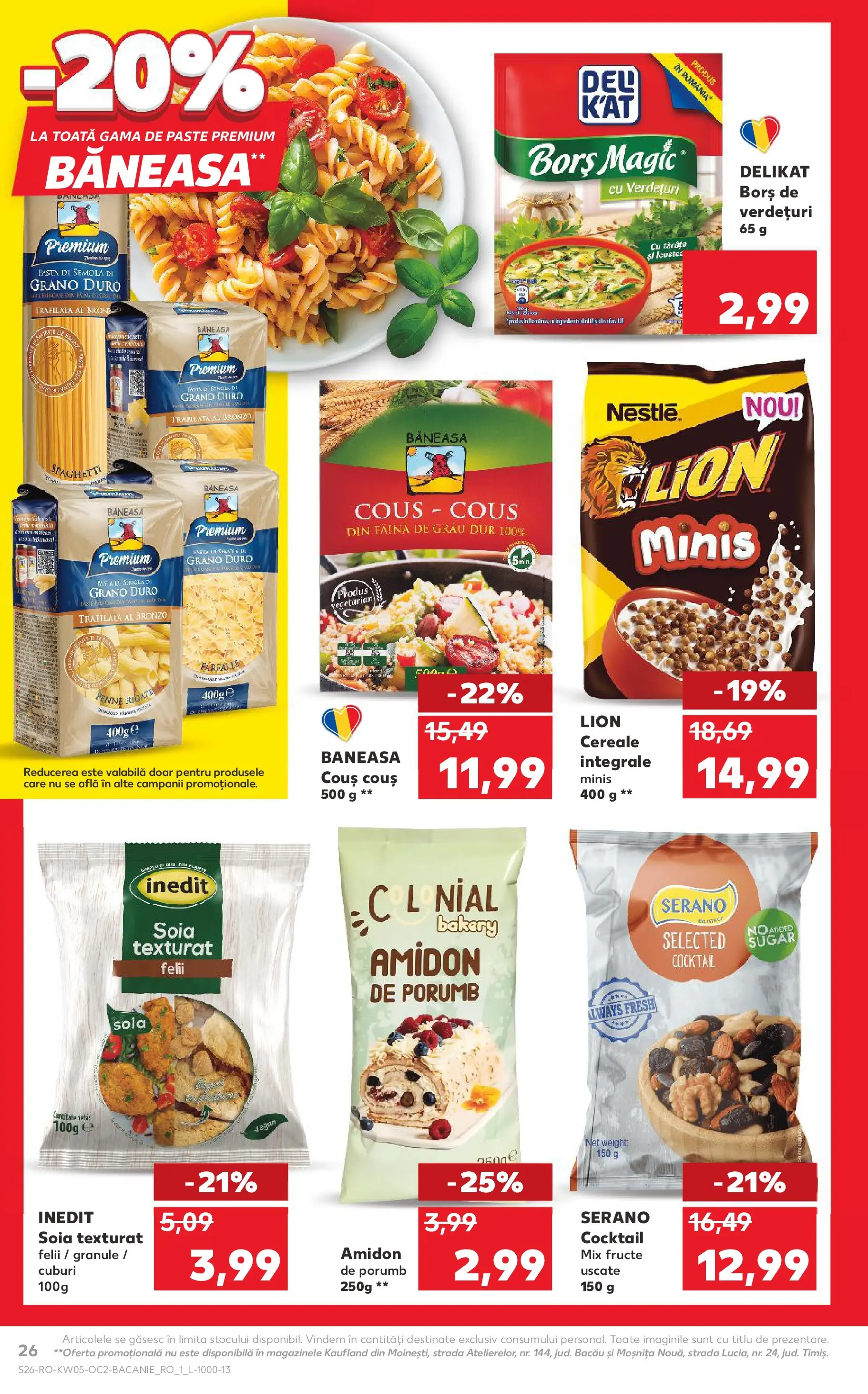 Catalog Kaufland - Domnesti 28.01.2026 - Revista si Oferta | Pagină: 26 | Produse: Mix fructe, Făină, Cocktail, Paste