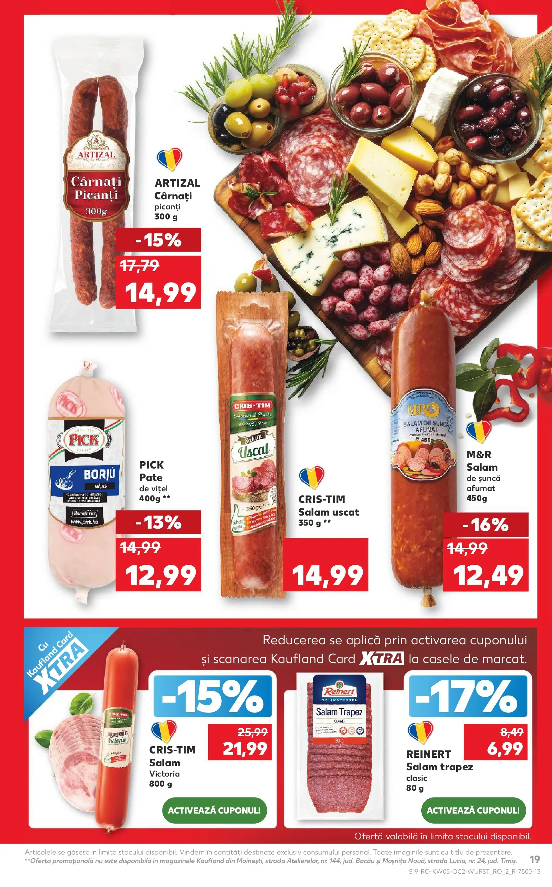Catalog Kaufland - Viseu de Sus 28.01.2026 - Revista si Oferta | Pagină: 19 | Produse: Pate, Salam, Șuncă, Cârnați