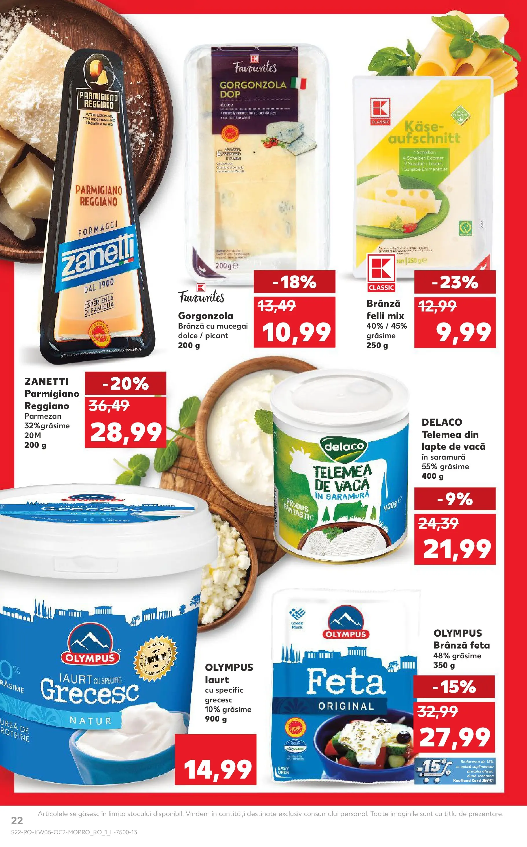 Catalog Kaufland - Viseu de Sus 28.01.2026 - Revista si Oferta | Pagină: 22 | Produse: Light Kedi Konservesi, Brânză, Iaurt, Parmezan