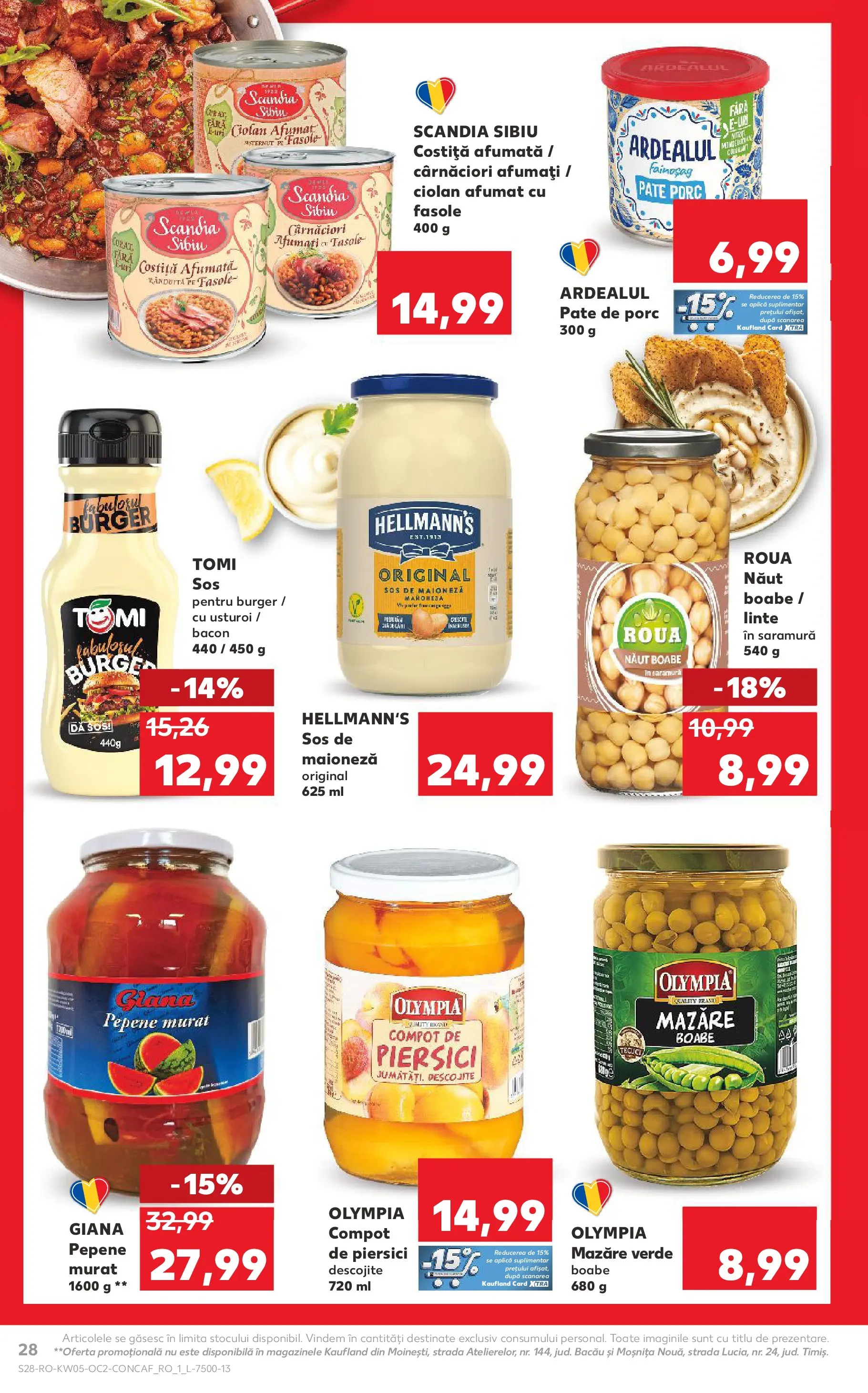 Catalog Kaufland - Viseu de Sus 28.01.2026 - Revista si Oferta | Pagină: 28 | Produse: Mazăre, Pate, Bacon, Compot