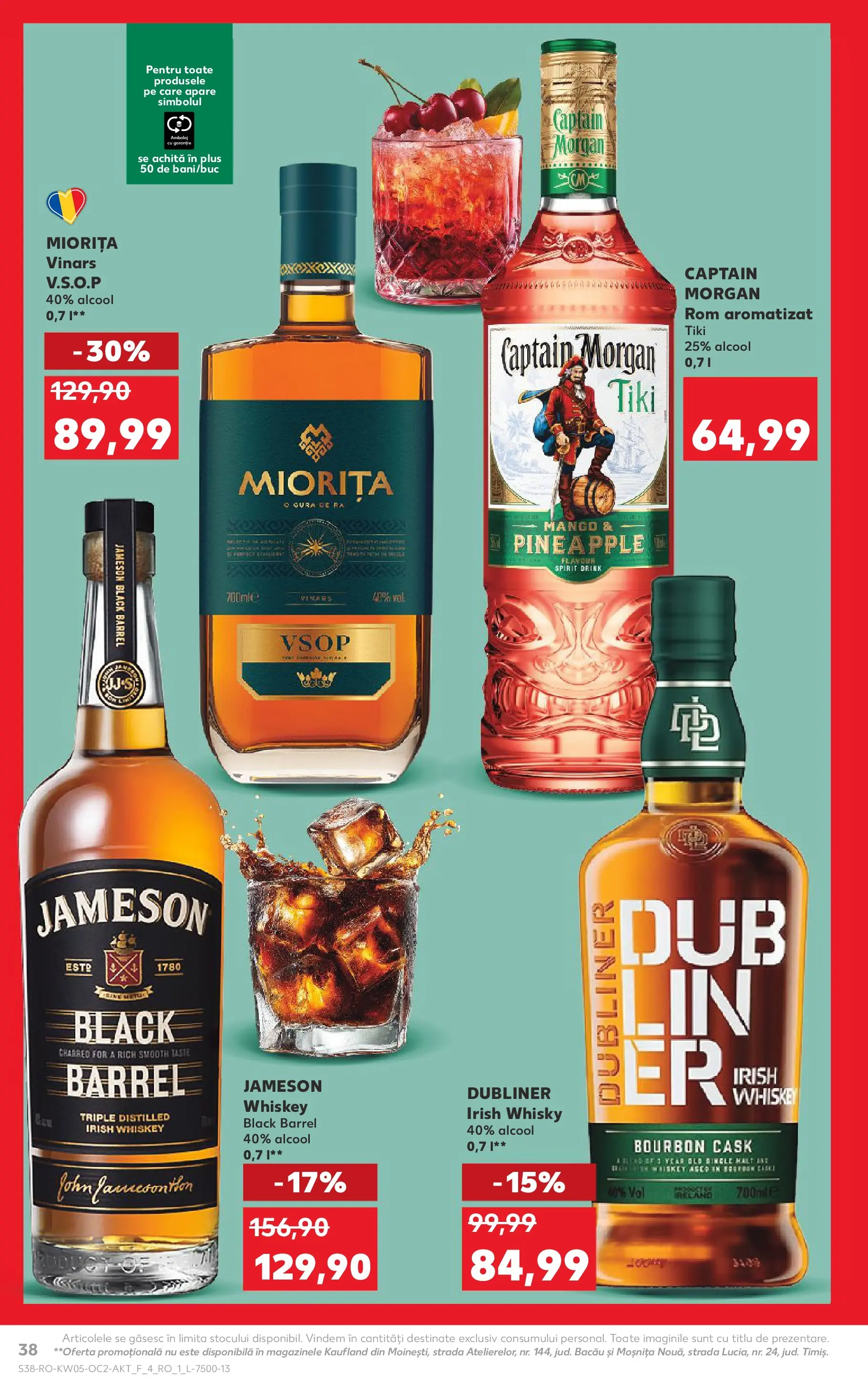 Catalog Kaufland - Viseu de Sus 28.01.2026 - Revista si Oferta | Pagină: 38 | Produse: Rom, Bourbon, Whiskey, Mango