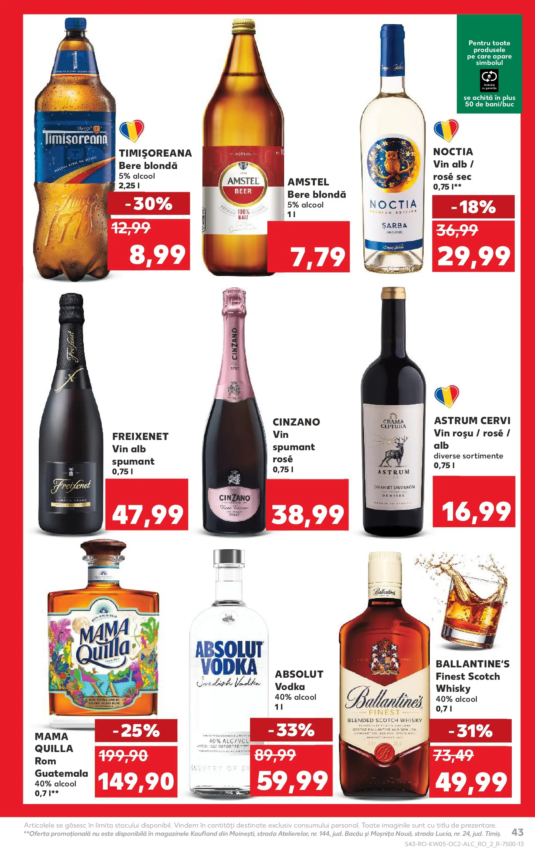 Catalog Kaufland - Viseu de Sus 28.01.2026 - Revista si Oferta | Pagină: 43 | Produse: Vin, Bere, Rom, Vodka