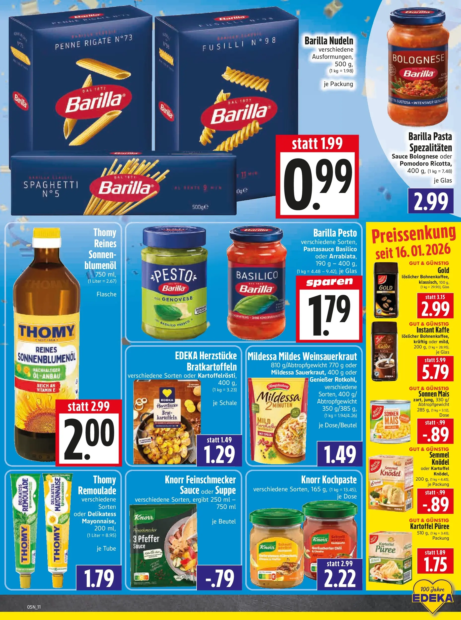 Entdecke - Edeka Hahner: Wochenangebote (ab 25.01.2026) zum Blättern | Seite: 13 | Produkte: Kaffee, Knorr, Pfeffer, Nudeln