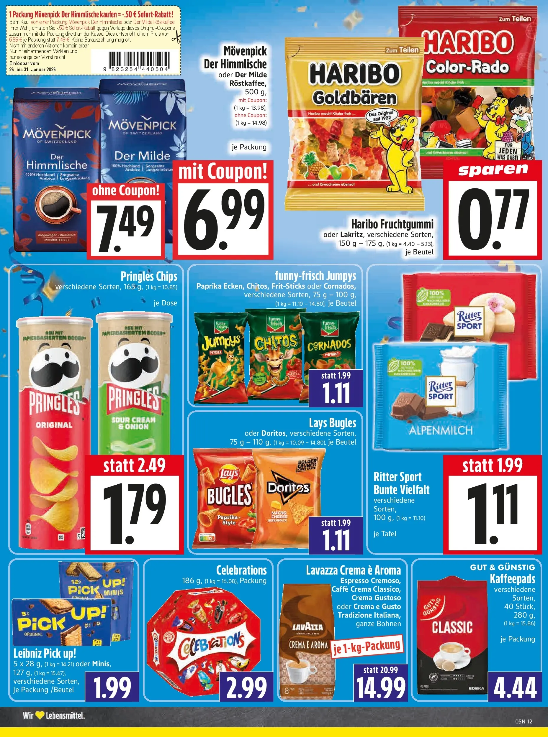 Entdecke - Edeka Hahner: Wochenangebote (ab 25.01.2026) zum Blättern | Seite: 14 | Produkte: Lavazza, Kaffeepads, Celebrations, Chips