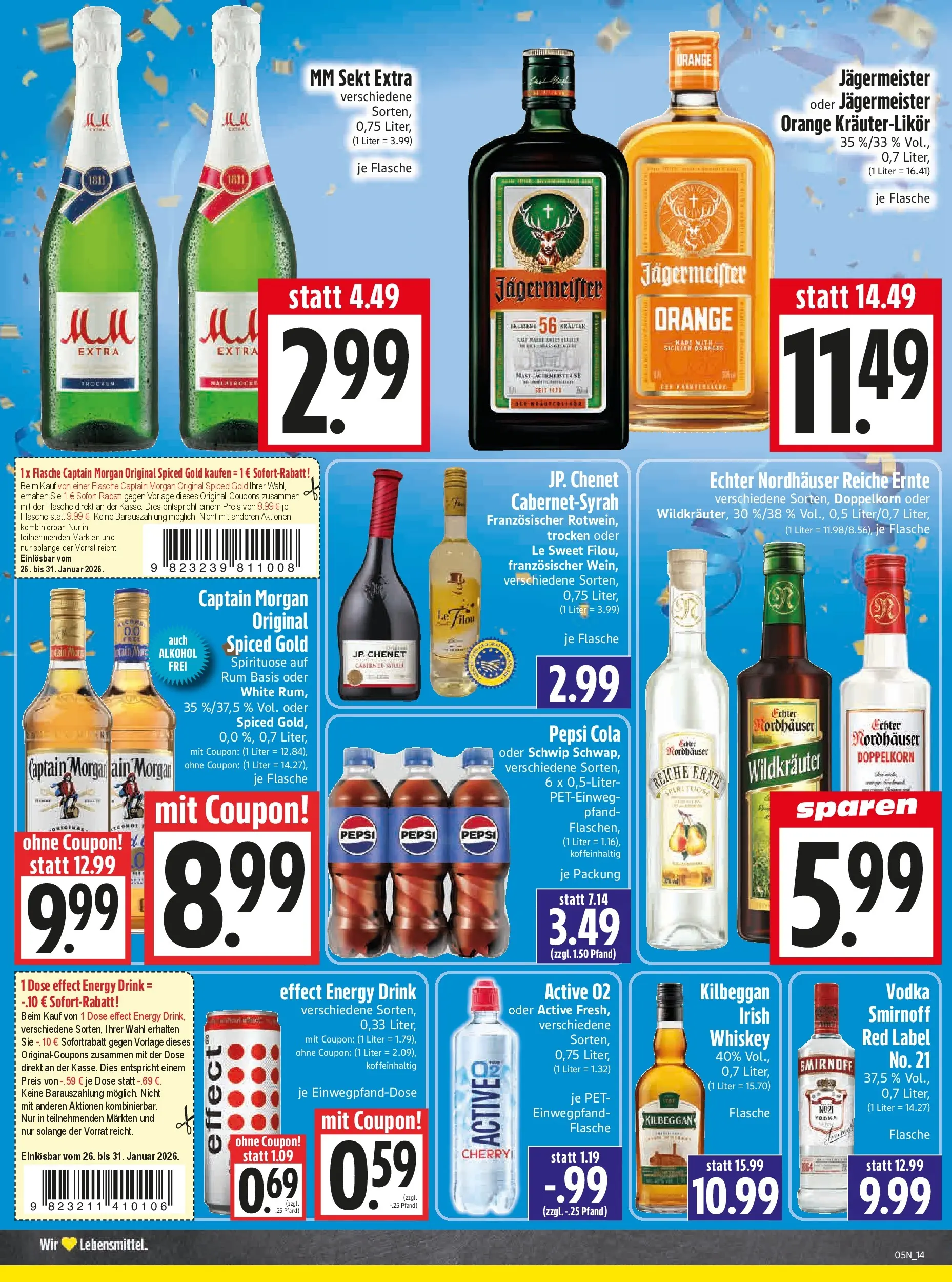 Entdecke - Edeka Hahner: Wochenangebote (ab 25.01.2026) zum Blättern | Seite: 16 | Produkte: Energy, Sekt, Pepsi, Vodka