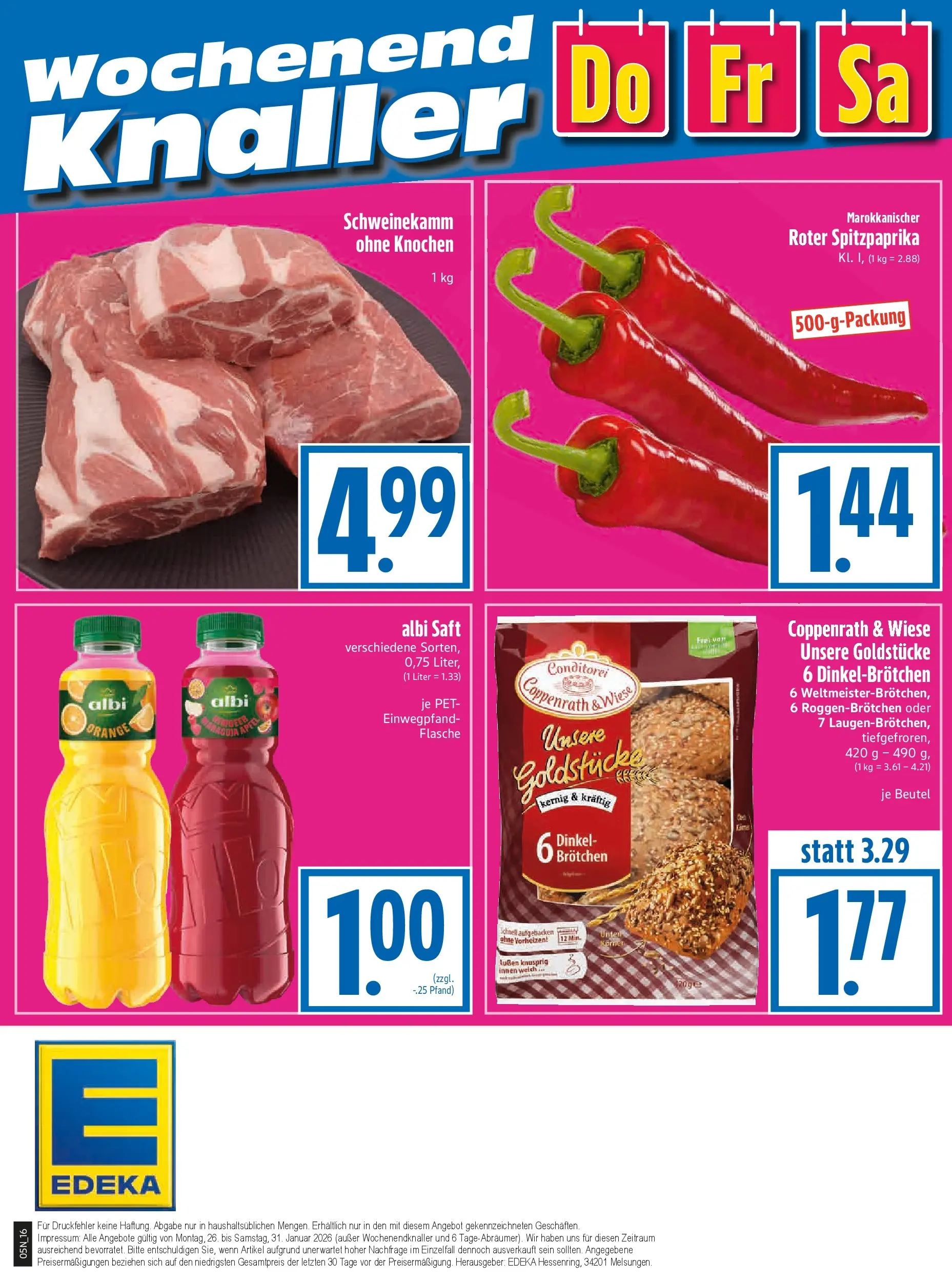 Entdecke - Edeka Hahner: Wochenangebote (ab 25.01.2026) zum Blättern | Seite: 18 | Produkte: Saft