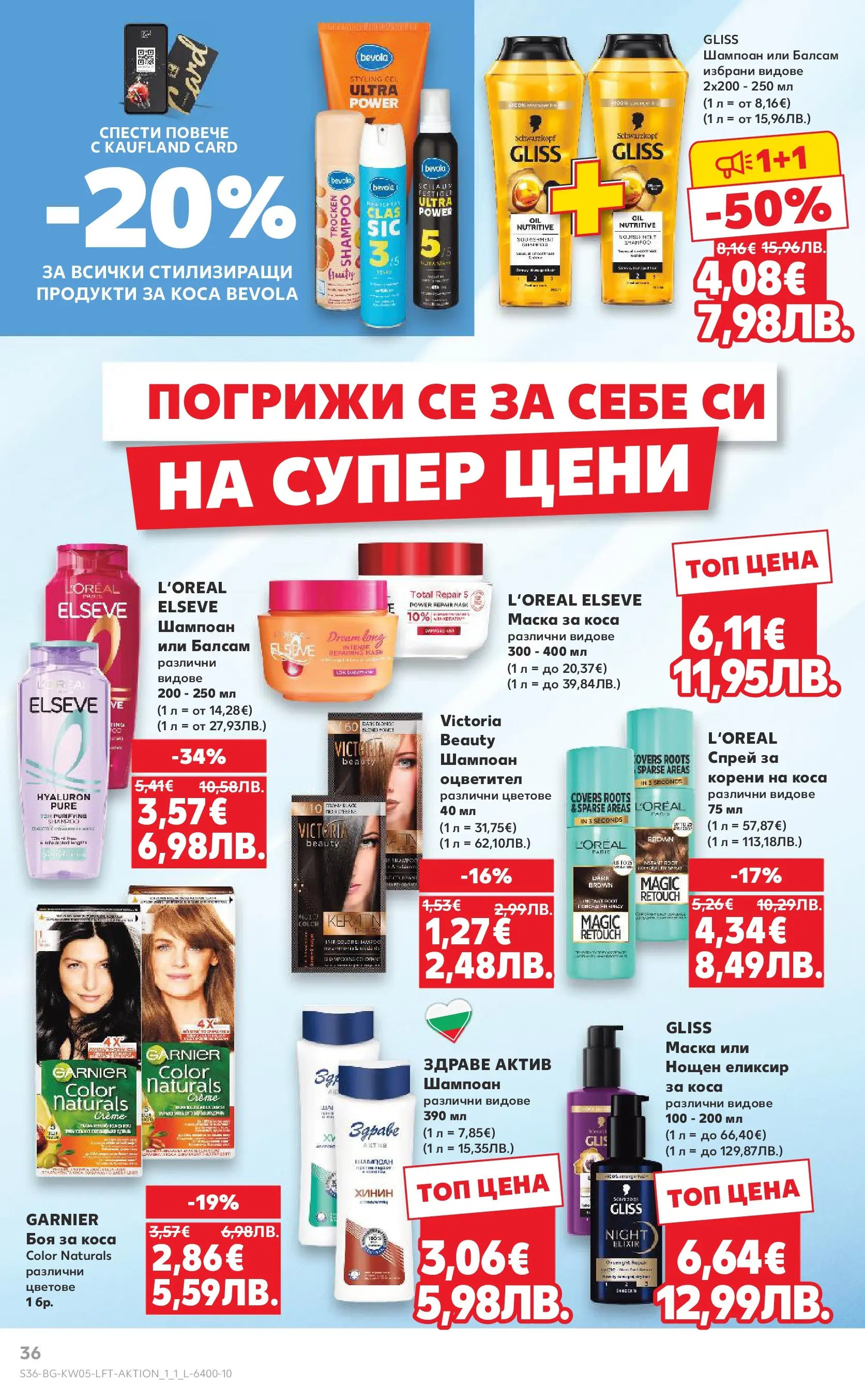 Нова Кауфланд - Седмица с италиански привкус в Kaufland с валидност до 01.02.2026 от 25.01.2026 | Страница: 36 | Продукти: Шампоан, Боя за коса, Балсам, Маска