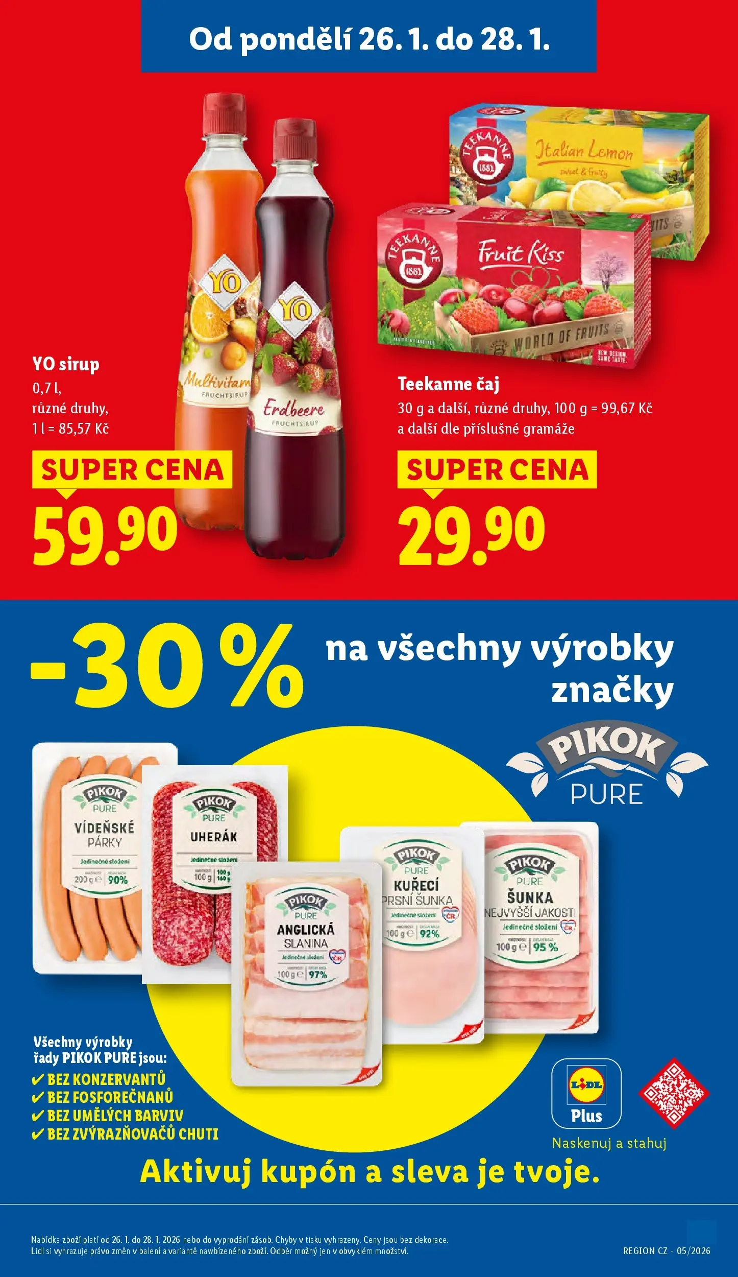Lidl leták od 25.01.2026 - Nový akční leták | Strana: 3 | Produkty: Čaj, Sirup, Sirup YO, Pikok
