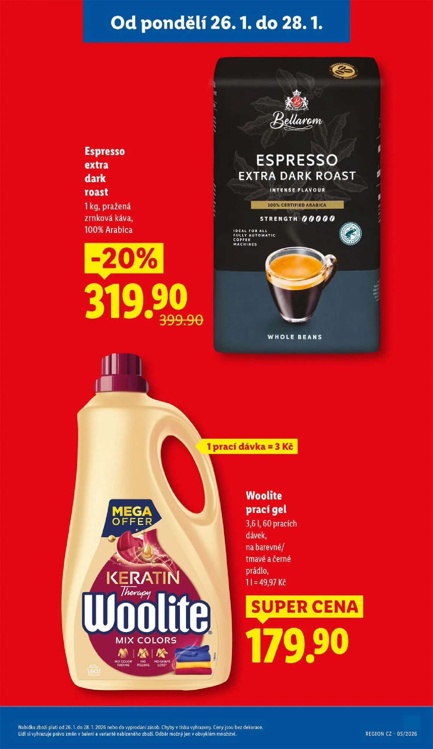 Lidl leták od 25.01.2026 - Nový akční leták | Strana: 5 | Produkty: Prací gel, Bellarom espresso, Woolite, Bellarom