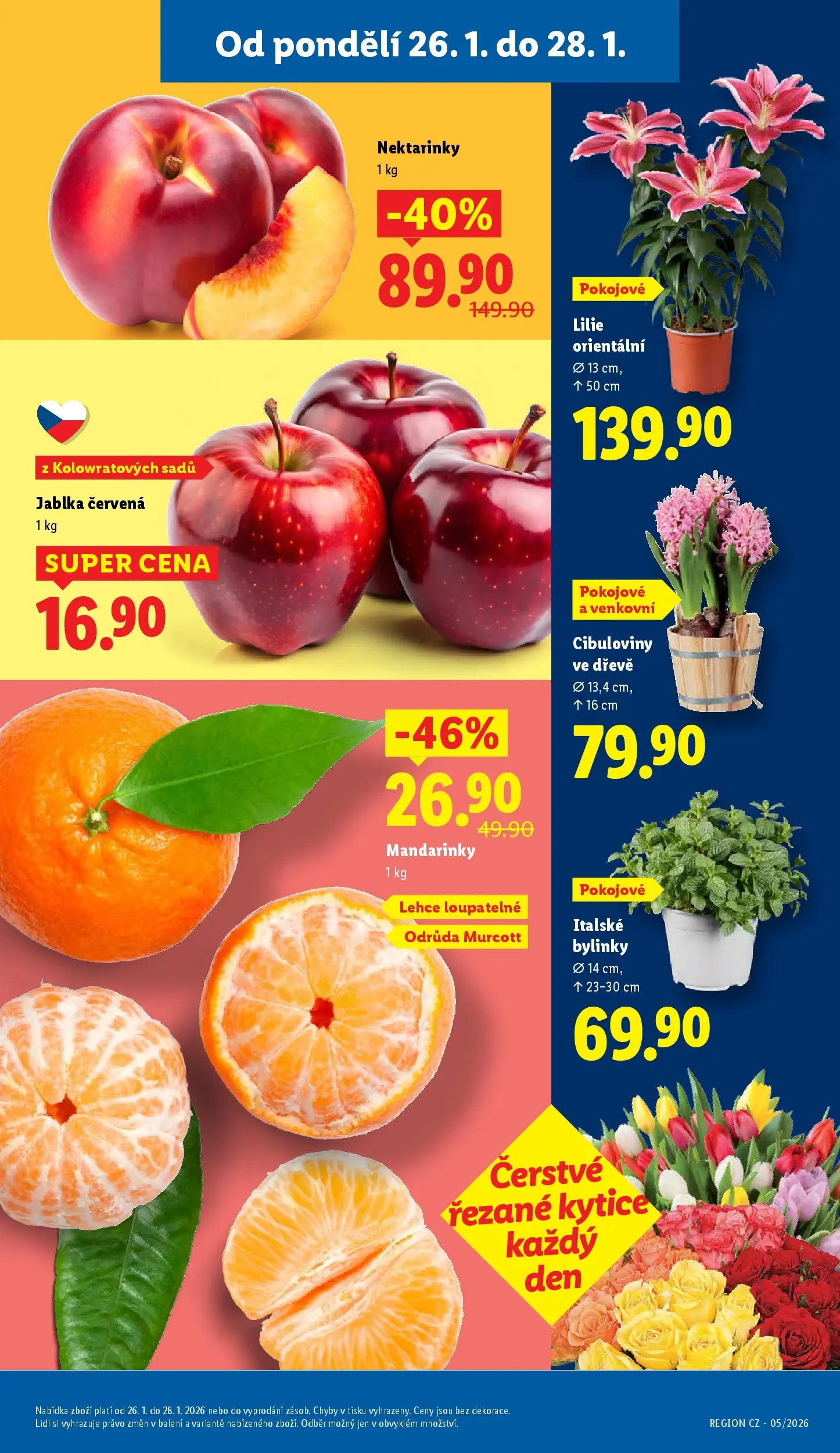 Lidl leták od 25.01.2026 - Nový akční leták | Strana: 11 | Produkty: Jablka, Mandarinky, Nektarinky, Kytice