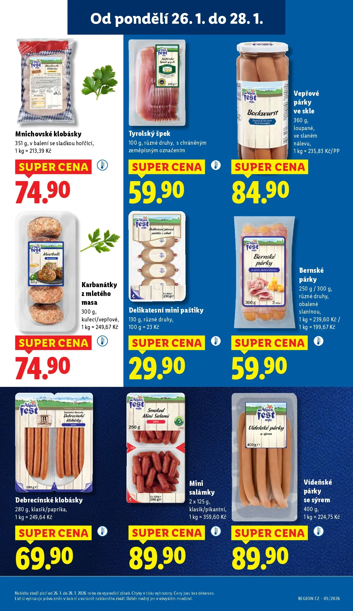 Lidl leták od 25.01.2026 - Nový akční leták | Strana: 15 | Produkty: Test, Párky, Vepřové párky, Klobásky