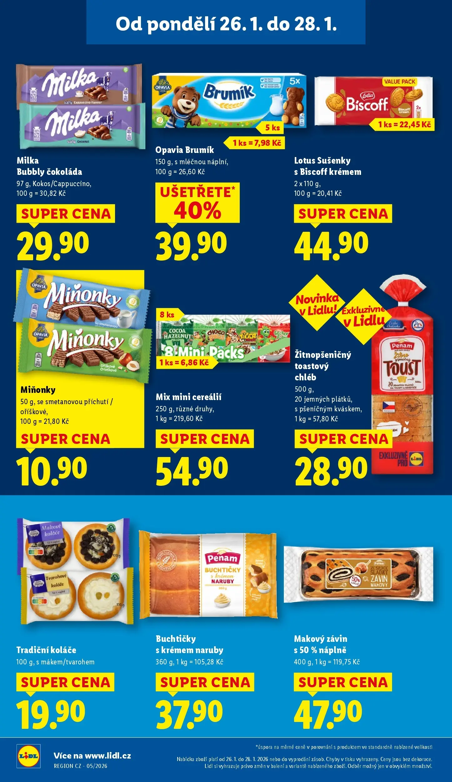 Lidl leták od 25.01.2026 - Nový akční leták | Strana: 22 | Produkty: Čokoláda milka, Chléb, Milka, Sušenky