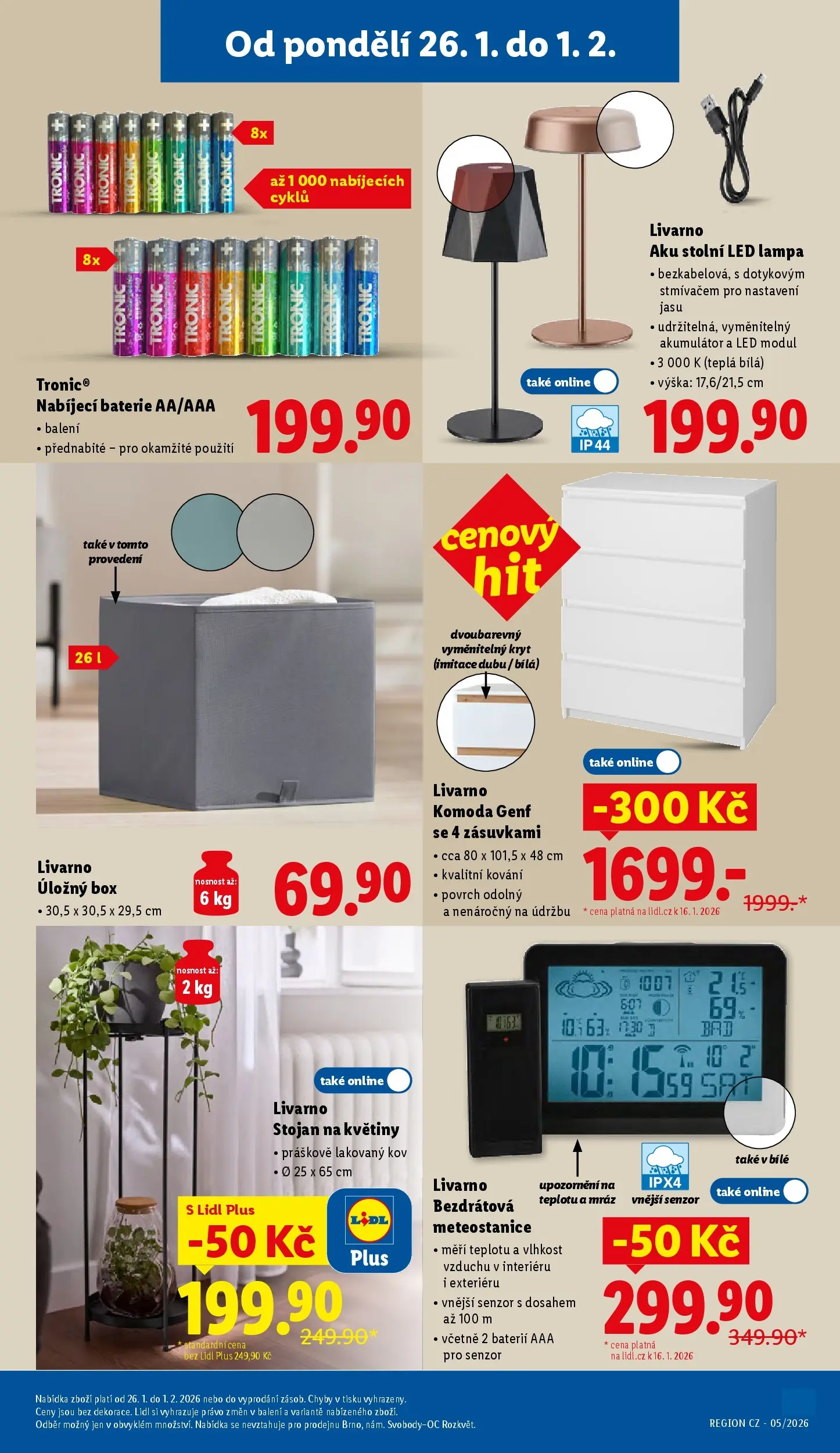 Lidl leták od 25.01.2026 - Nový akční leták | Strana: 35 | Produkty: Nabíjecí baterie, Stojan na květiny, Květiny, Lampa