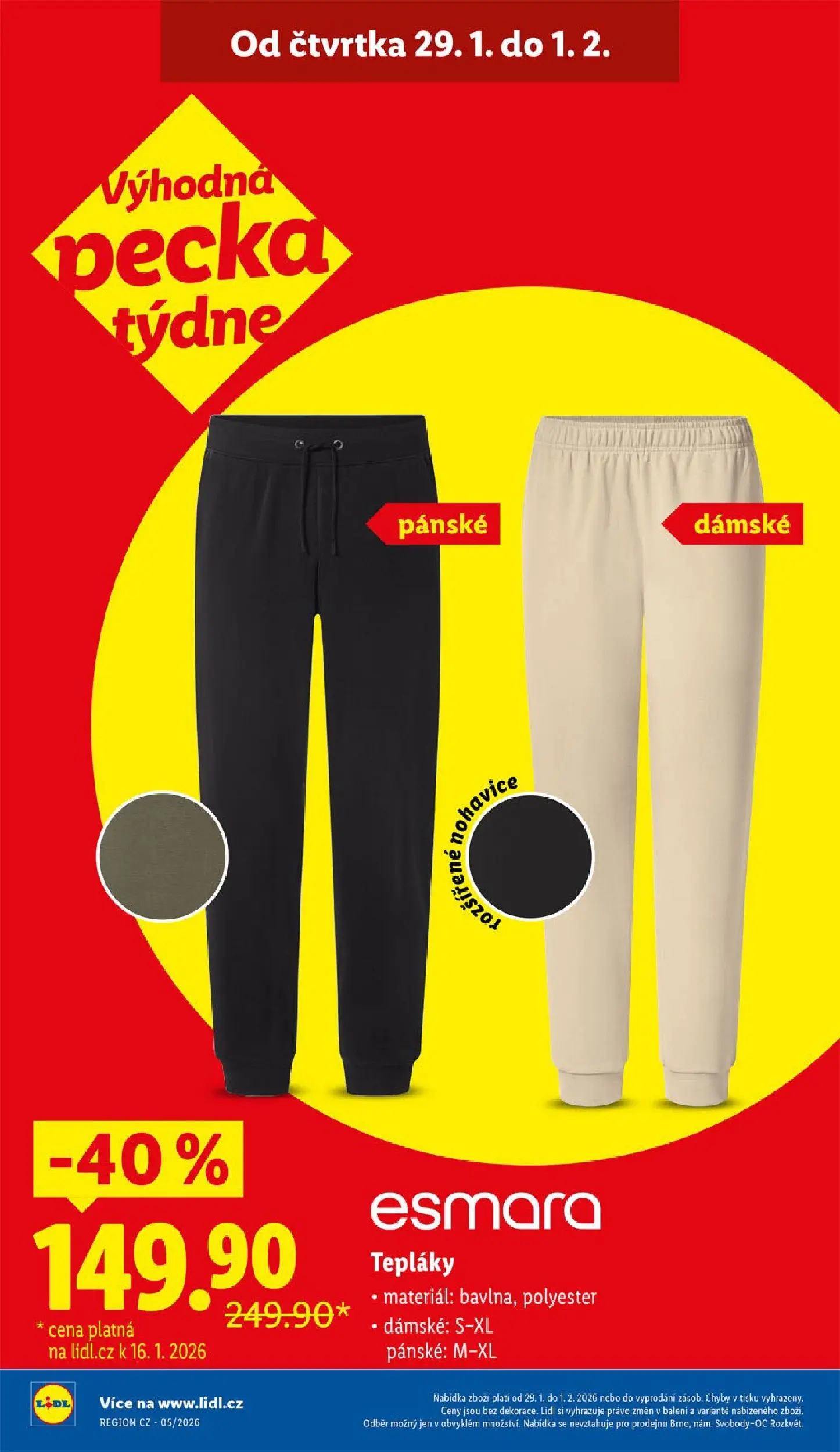 Lidl leták od 28.01.2026 - Nový akční leták | Strana: 6 | Produkty: Tepláky