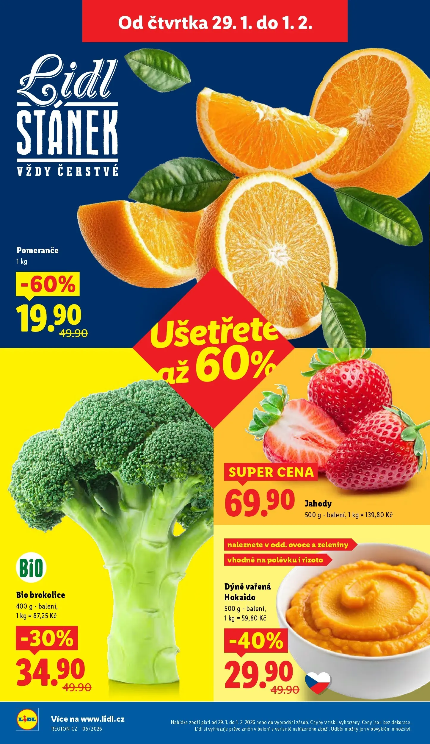 Lidl leták od 28.01.2026 - Nový akční leták | Strana: 8 | Produkty: Ovoce, Pomeranče, Jahody, Dýně