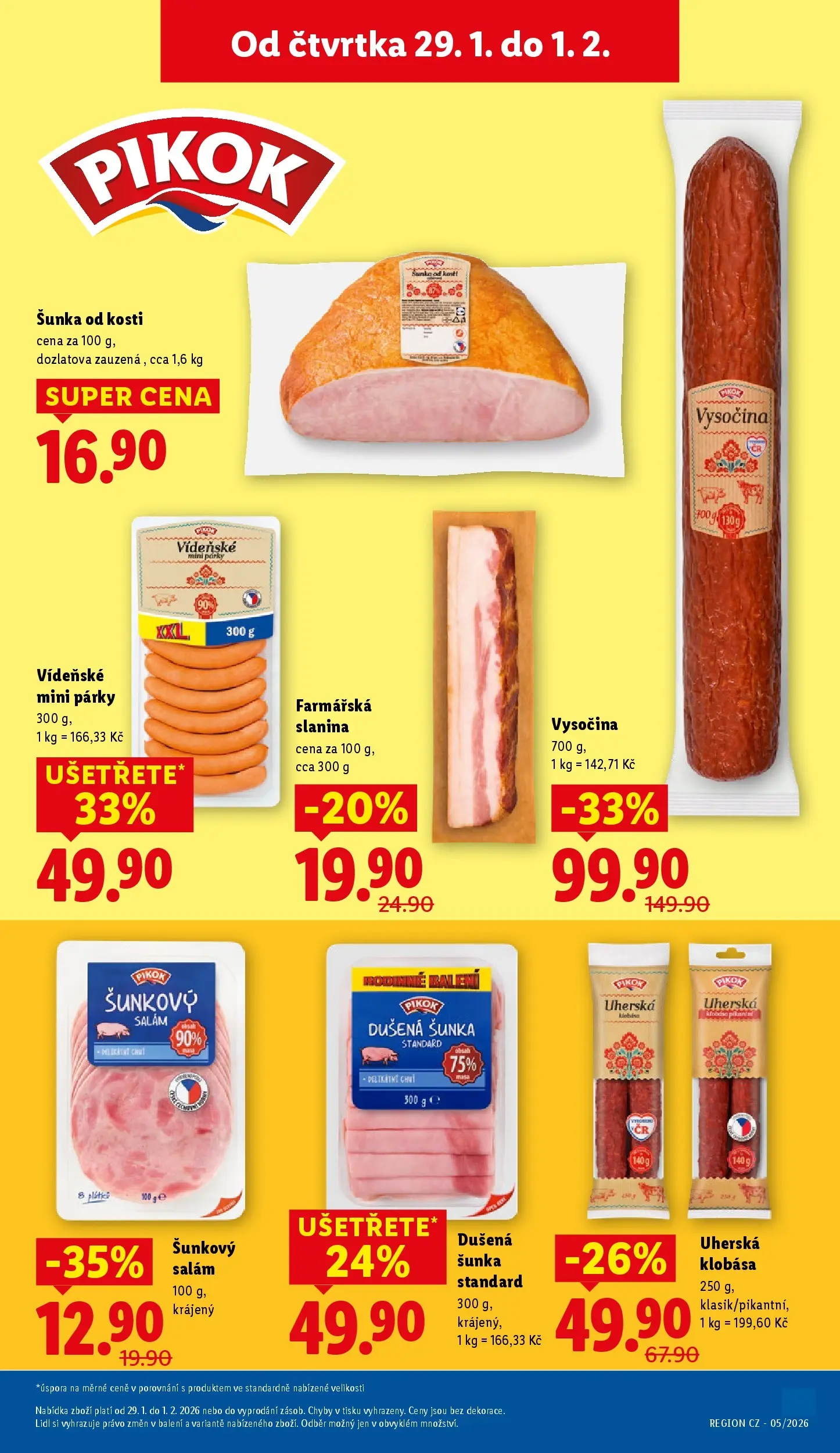 Lidl leták od 28.01.2026 - Nový akční leták | Strana: 15 | Produkty: Šunka od kosti, Salám, Šunka, Klobása