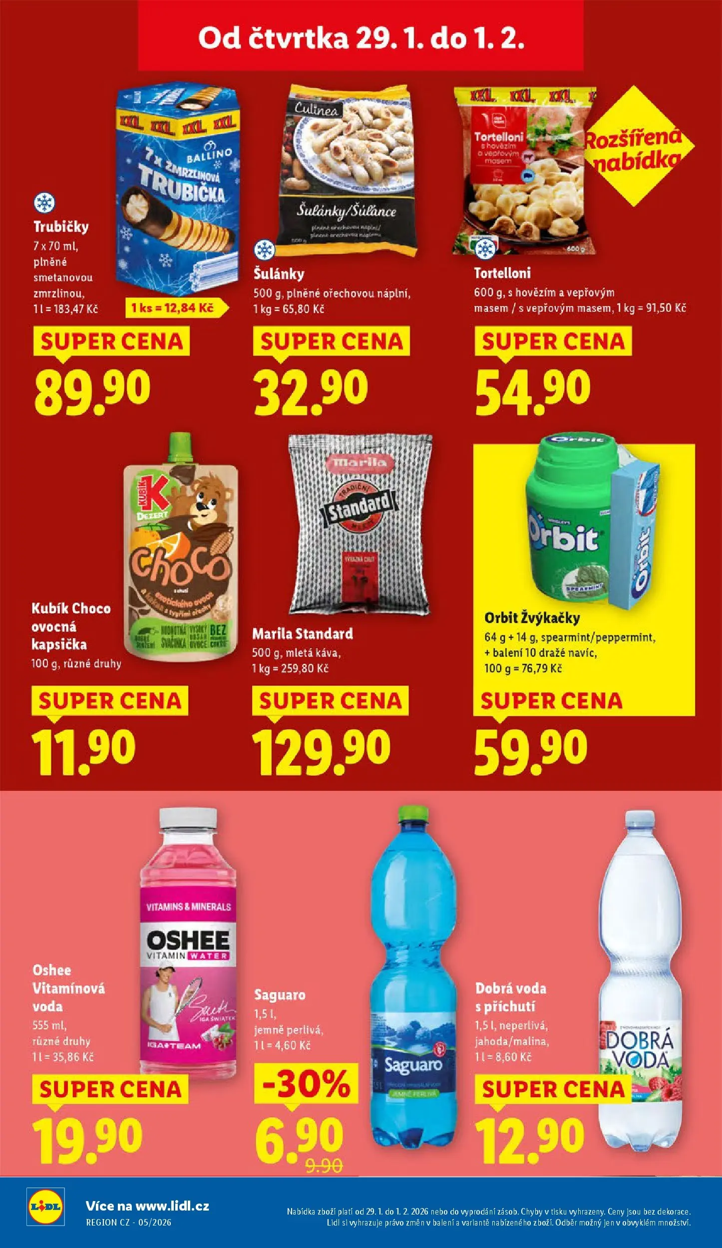 Lidl leták od 28.01.2026 - Nový akční leták | Strana: 22 | Produkty: Dobrá voda, Voda, Saguaro, Žvýkačky orbit