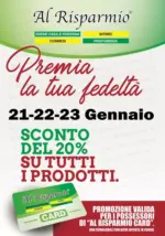 Al Risparmio Sconto del 20% - al 23.01.2026