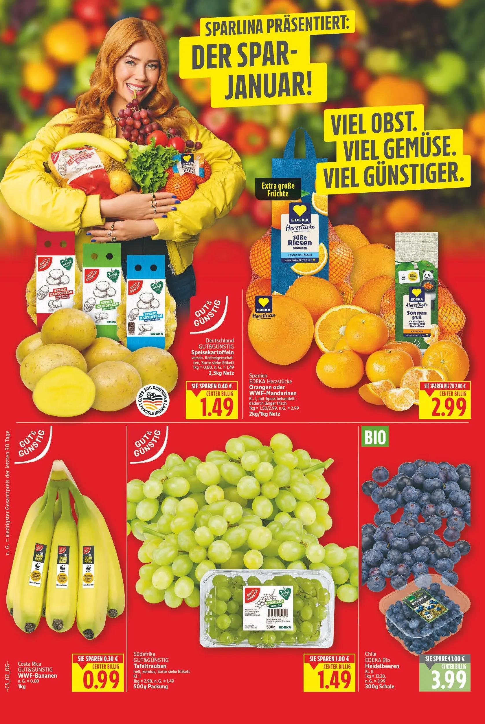 E center - Wochenangebote (ab 10.05.2026) zum Blättern | Seite: 2 | Produkte: Trauben, Orangen, Heidelbeeren, Kartoffeln