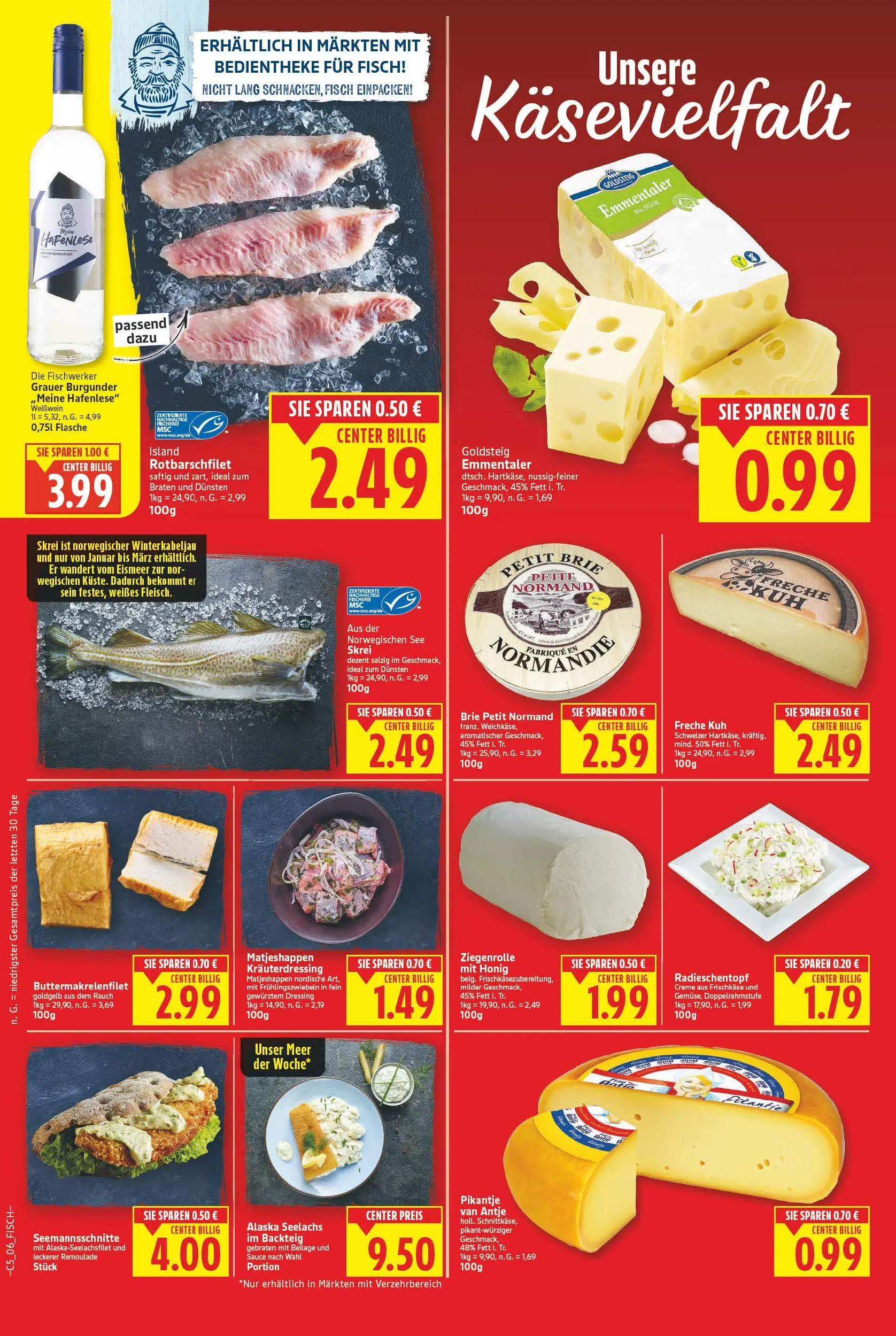 E center - Wochenangebote (ab 10.05.2026) zum Blättern | Seite: 6 | Produkte: Weißwein, Creme, Fisch, Frischkase