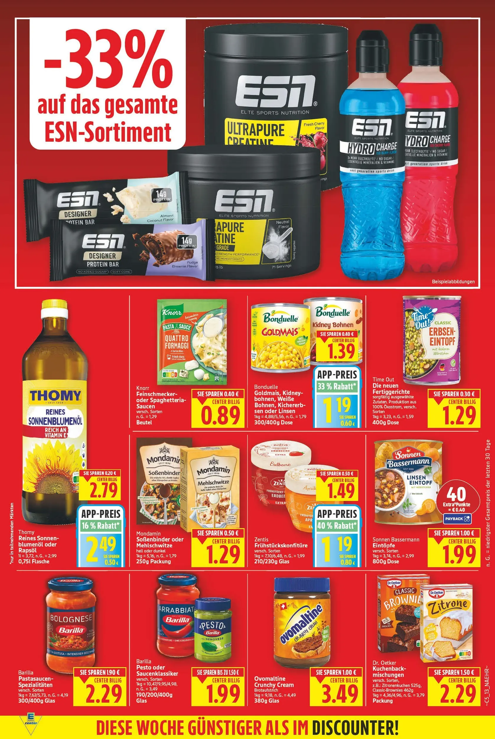 E center - Wochenangebote (ab 10.05.2026) zum Blättern | Seite: 13 | Produkte: Barilla, Barilla pesto, Fertiggerichte, Zitrone