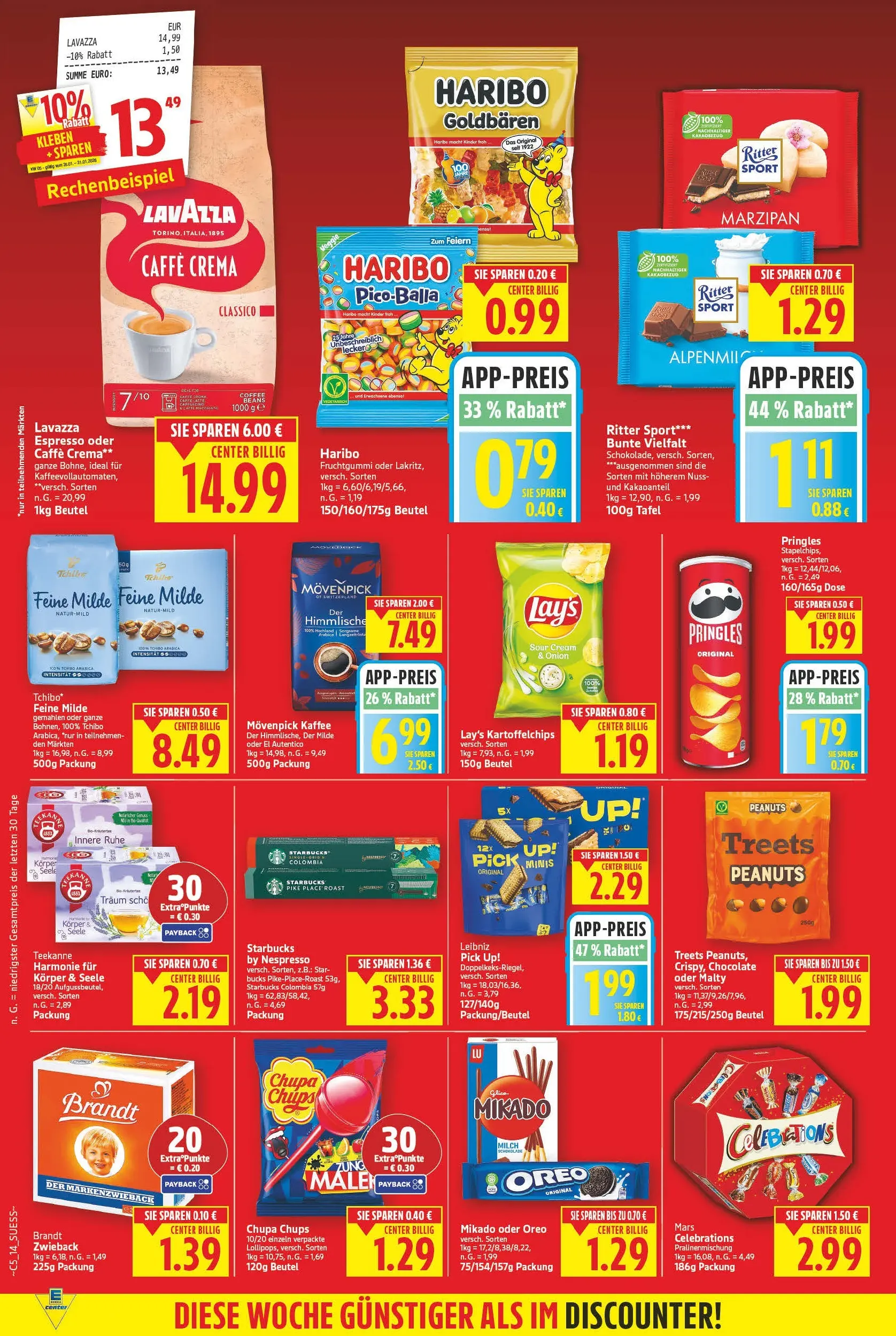 E center - Wochenangebote (ab 10.05.2026) zum Blättern | Seite: 14 | Produkte: Lavazza, Haribo, Ritter sport, Celebrations
