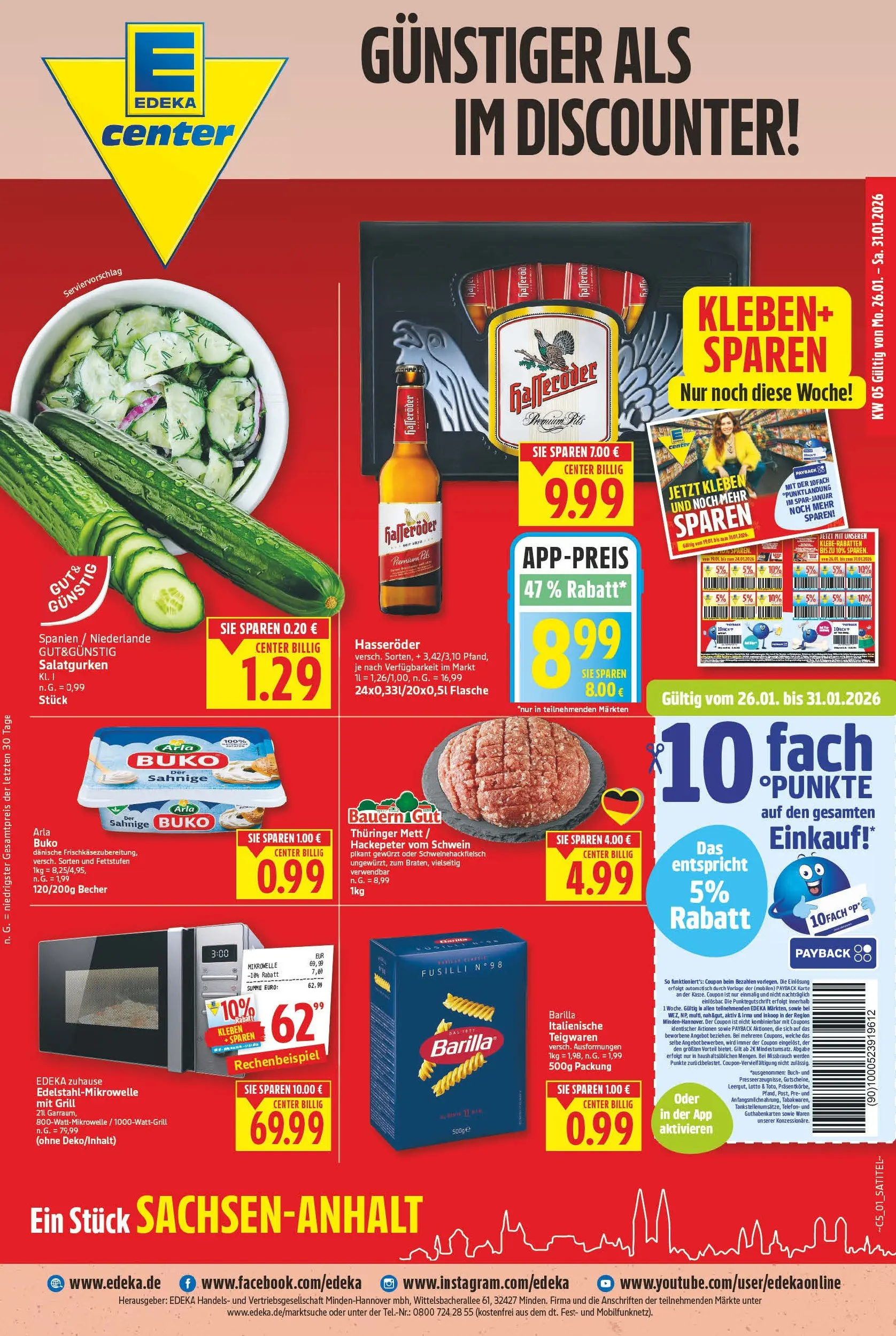 E center - Wochenangebote (ab 10.05.2026) zum Blättern | Seite: 1 | Produkte: Mikrowelle, Grill, Barilla, Hasseröder