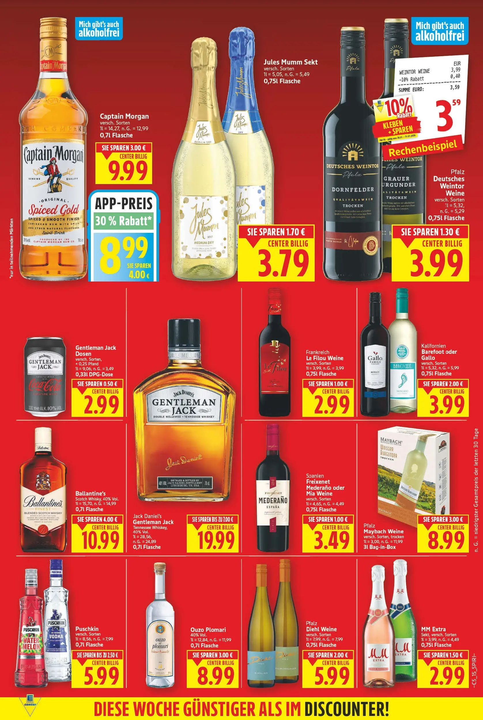 E center - Wochenangebote (ab 10.05.2026) zum Blättern | Seite: 15 | Produkte: Le filou, Sekt, Ente, Ouzo plomari