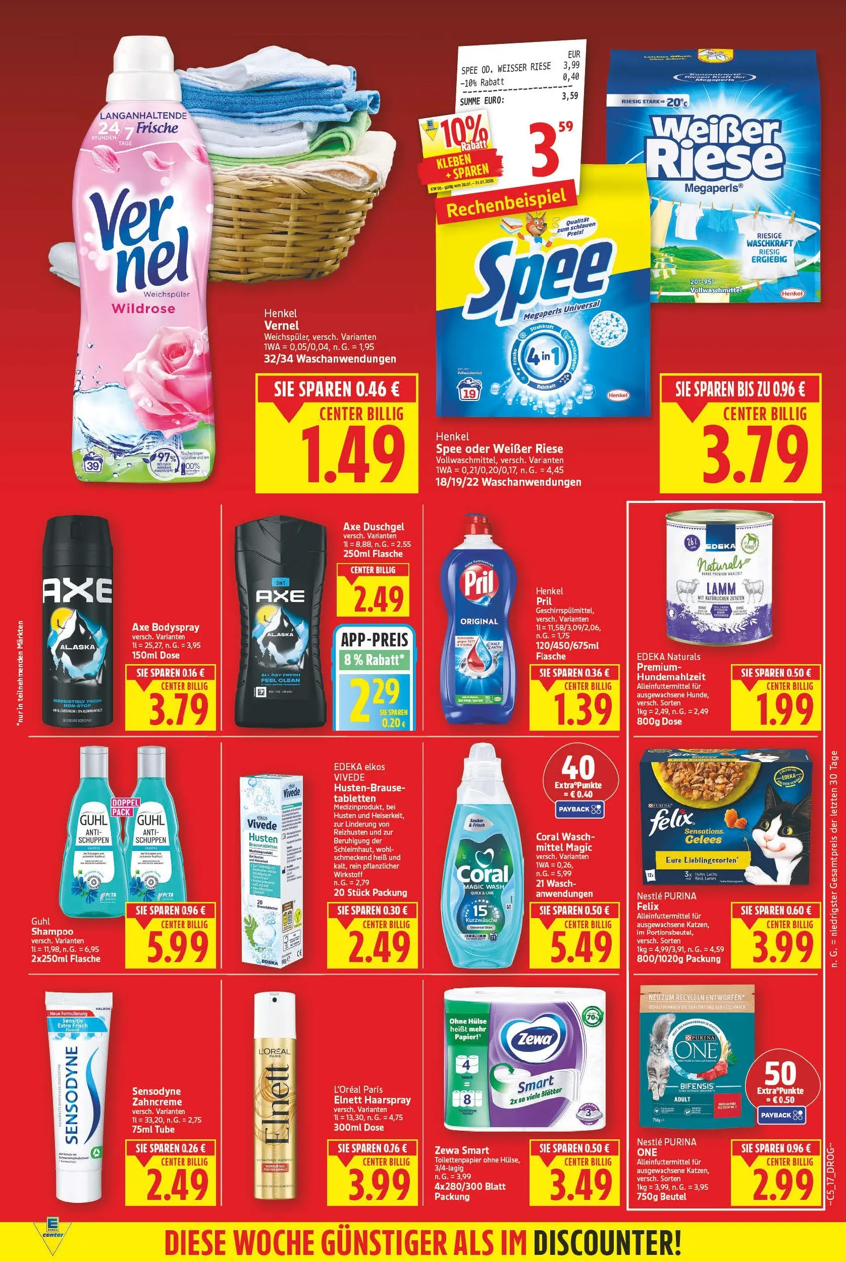 E center - Wochenangebote (ab 10.05.2026) zum Blättern | Seite: 17 | Produkte: Coral, Axe, Vernel, Toilettenpapier
