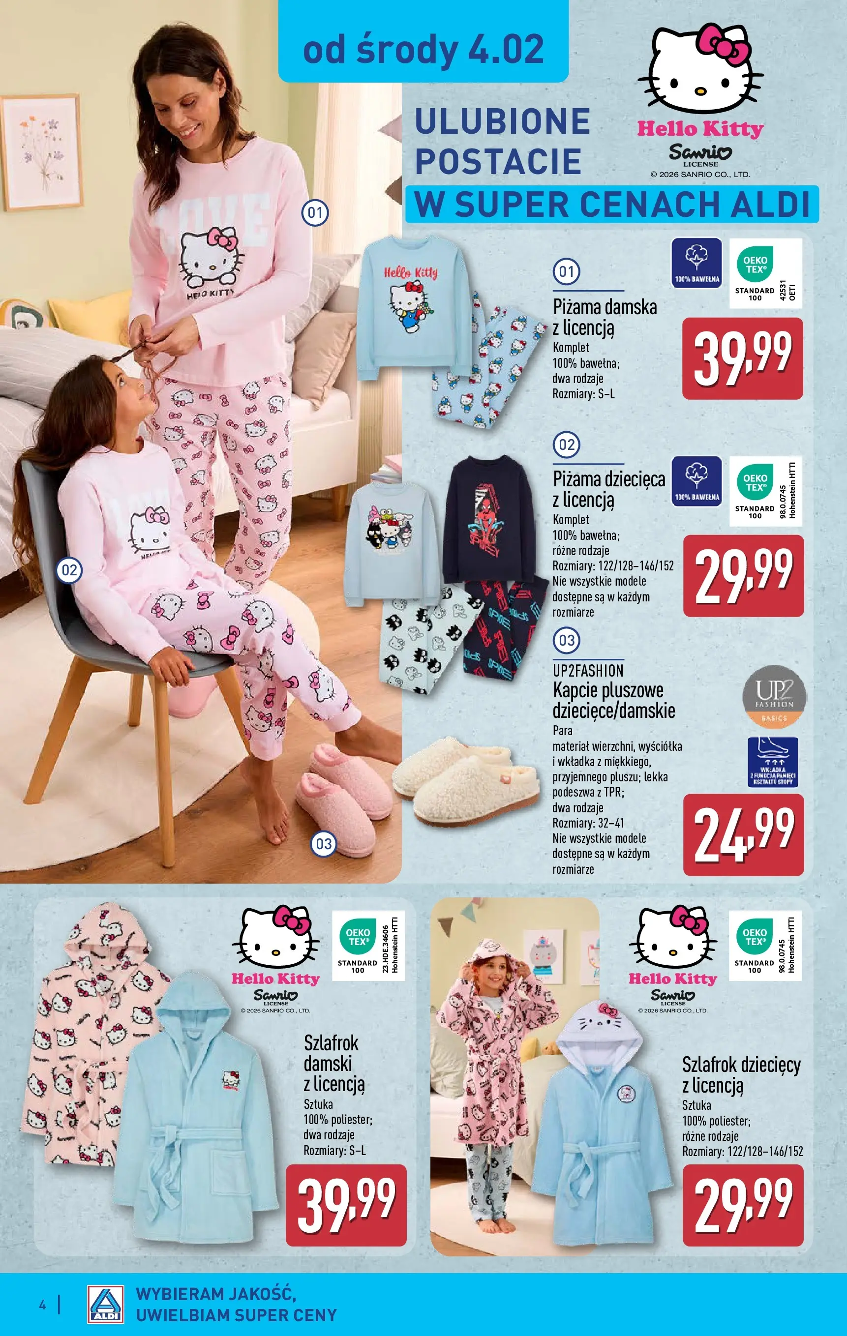 Aldi Gazetka - Hity od Środy i od Soboty od 04.02.2026 - Ulotka PDF, promocje | Strona: 4 | Produkty: Piżama, Szlafrok, Kapcie