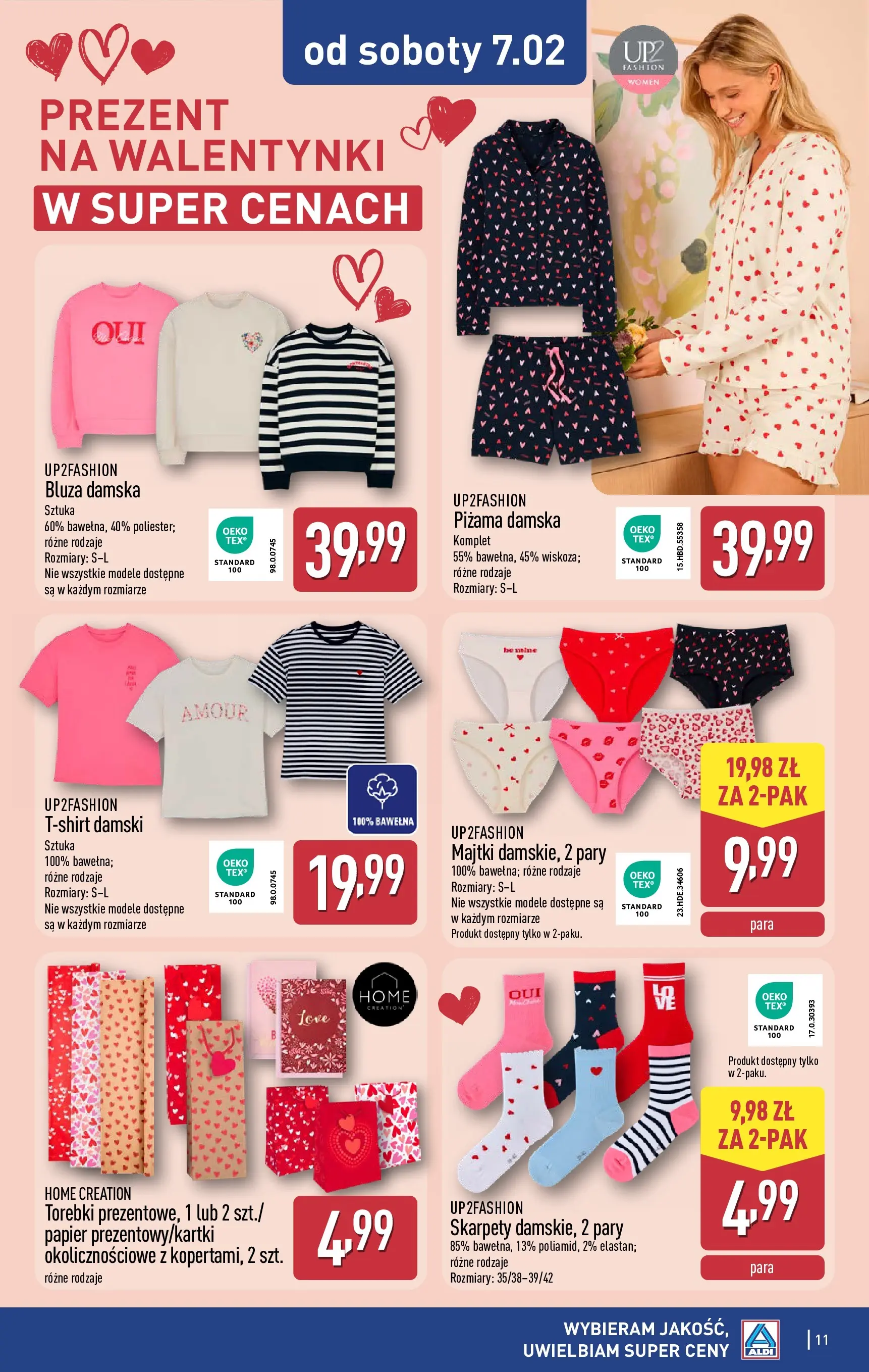 Aldi Gazetka - Hity od Środy i od Soboty od 04.02.2026 - Ulotka PDF, promocje | Strona: 11 | Produkty: Majtki, Skarpety, Piżama, Torebki