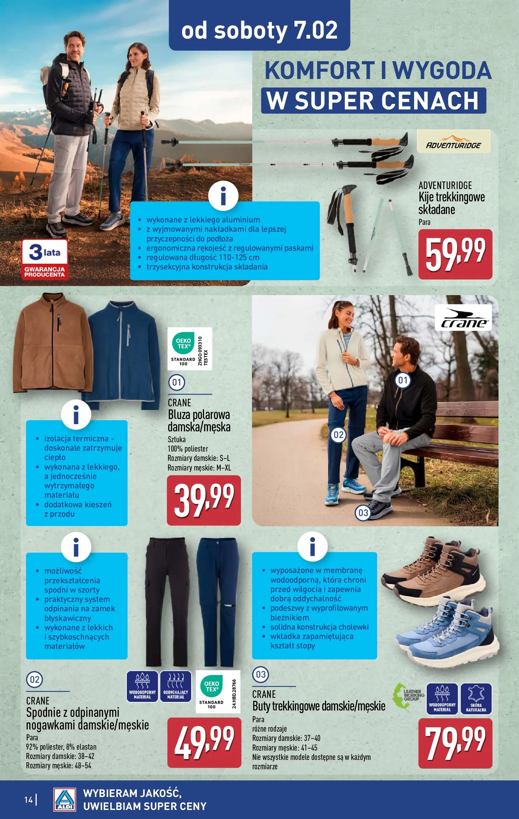 Aldi Gazetka - Hity od Środy i od Soboty od 04.02.2026 - Ulotka PDF, promocje | Strona: 14 | Produkty: Szorty, Spodnie, Buty, Buty trekkingowe