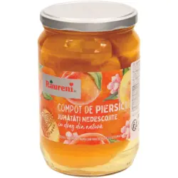 Ungesch&auml;lte Pfirsiche, halbe Frucht, gezuckert. Pasteurisiert