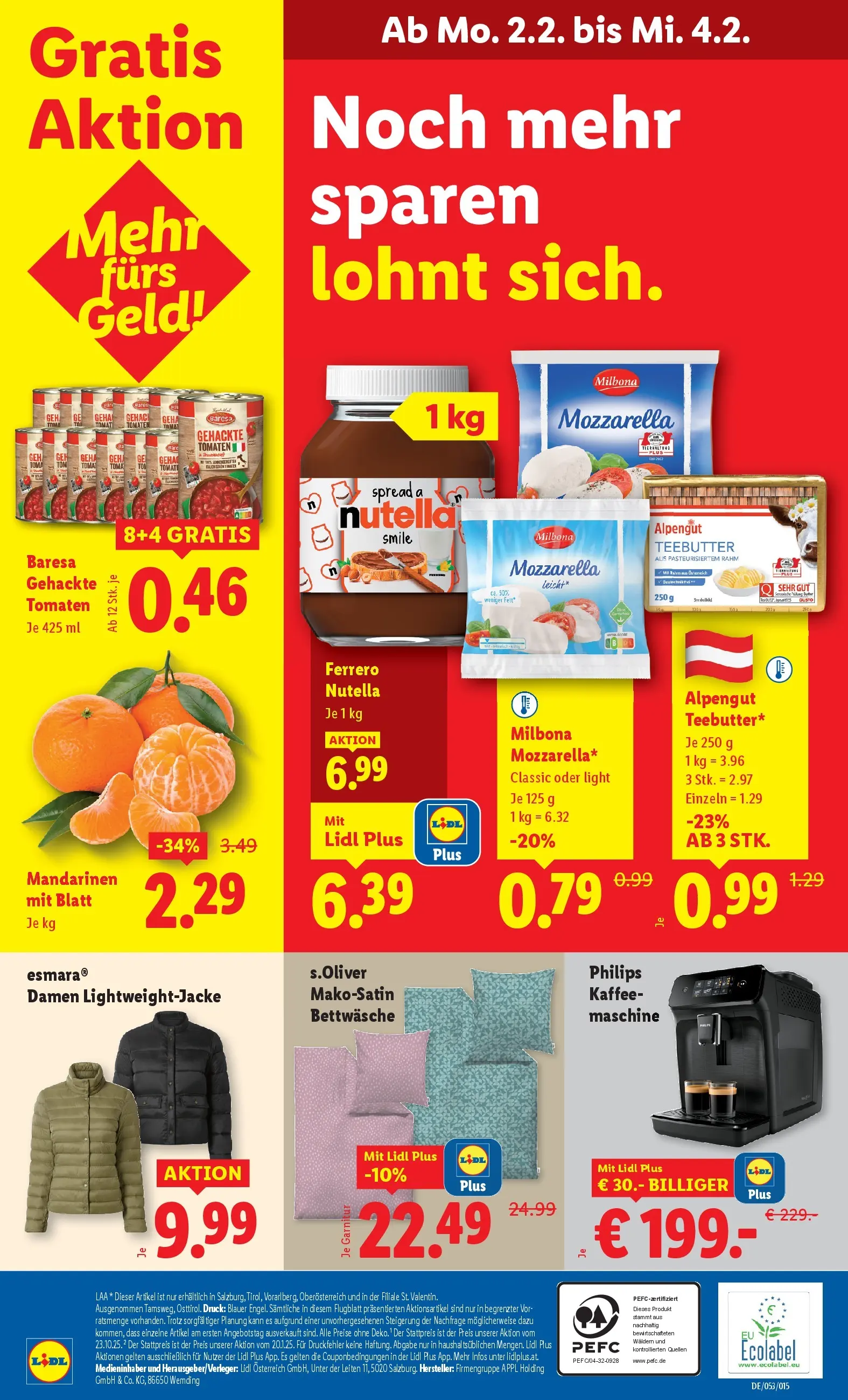 Lidl Flugblatt - Jenbach, Eferding, Dornbirn ab 29.01.2026 - Angebote ab donnerstag | Seite: 44 | Produkte: Mandarinen, Kaffee, Tomaten