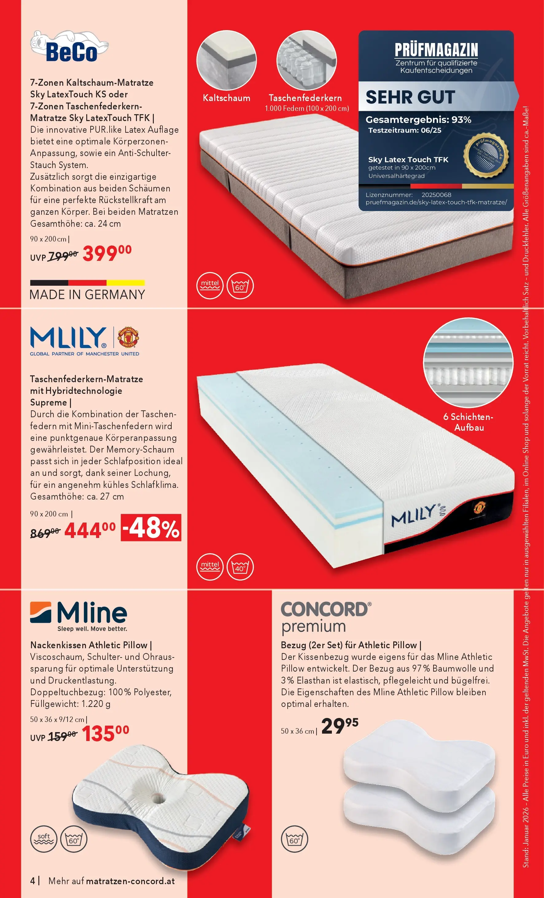 Matratzen Concord Sankt Johann in Tirol von 27.01.2026 - Aktuelle Angebote | Seite: 4 | Produkte: Matratze