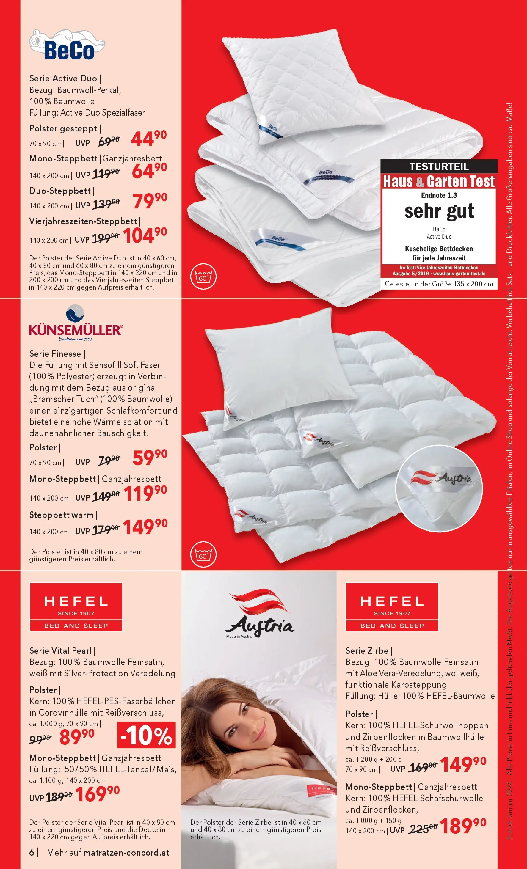 Matratzen Concord Sankt Johann in Tirol von 27.01.2026 - Aktuelle Angebote | Seite: 6 | Produkte: Hülle, Decke