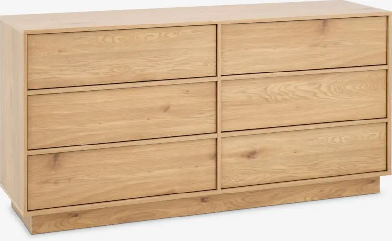 JYSK Скрин 3+3 чекмеджета TRANUM цвят топъл дъб