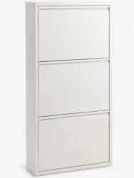 JYSK Шкаф за обувки HALLENSLEV 3 отделения бял