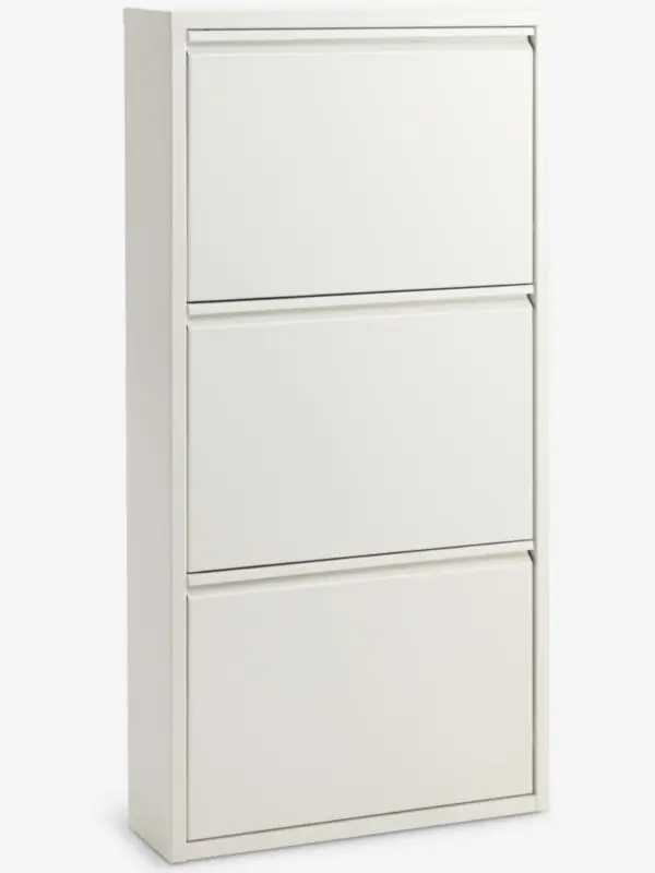 JYSK Шкаф за обувки HALLENSLEV 3 отделения бял