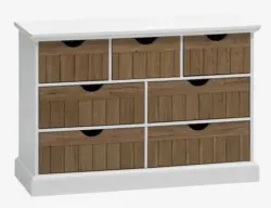 JYSK Скрин със 7 чекмеджета OLDEKROG цвят див тъмен дъб/бяло