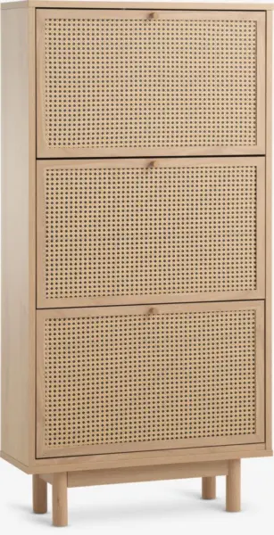 JYSK Шкаф за обувки HALMSTAD 3 отделения цвят топъл дъб