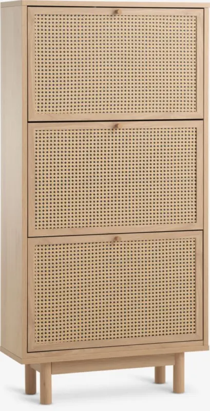 JYSK Шкаф за обувки HALMSTAD 3 отделения цвят топъл дъб