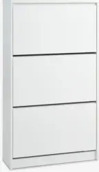 JYSK Шкаф за обувки LIMFJORDEN 3 отделения бял